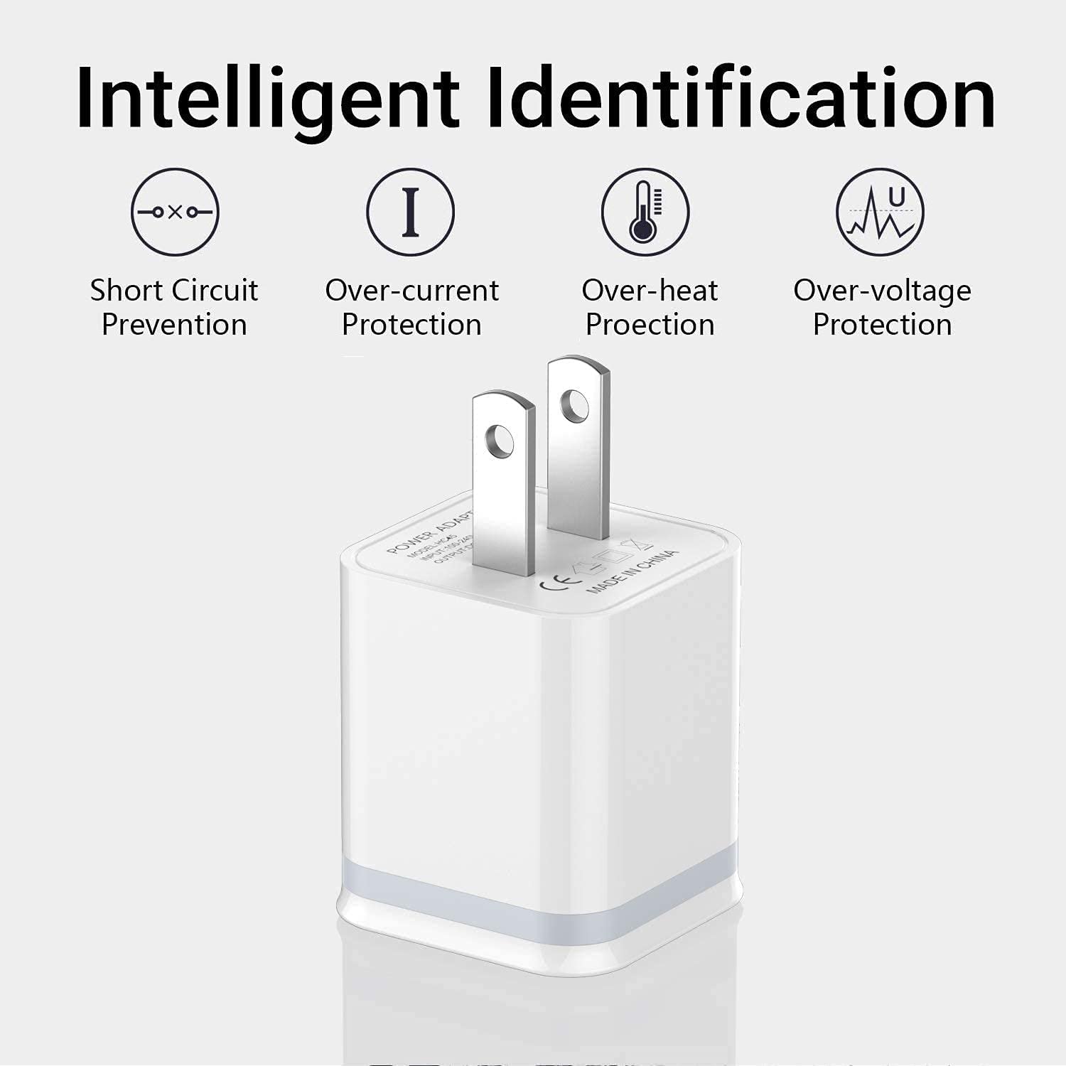 USB Wall Charger, LUOATIP 3 - Pack 2.1A 5V Dual Port Cube Power Adap - LUOATIP Official Product View 2