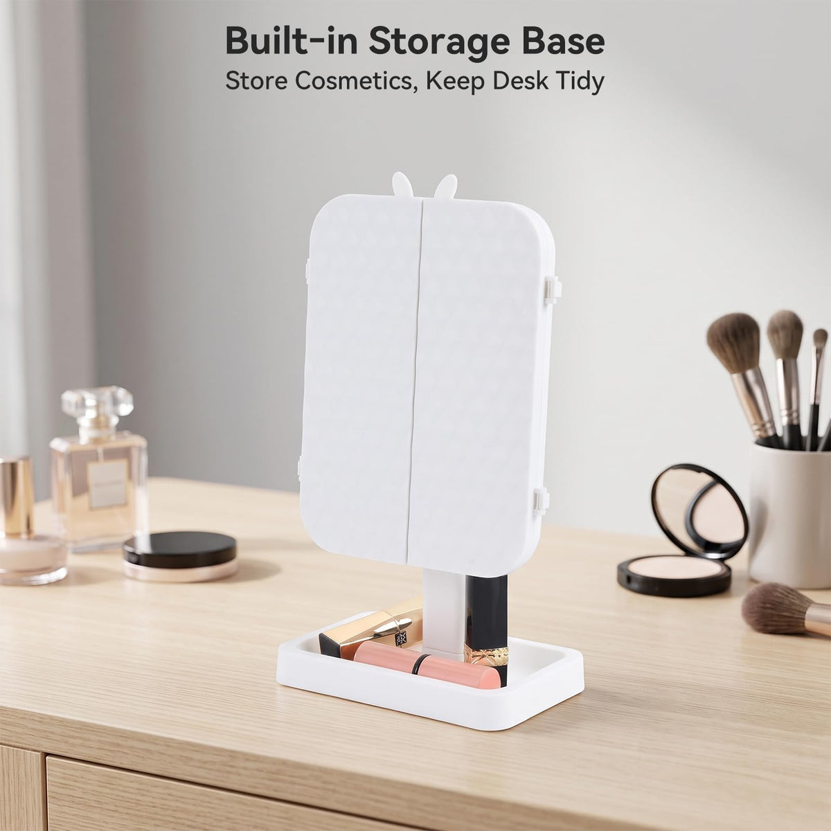 13 Fold Lighted Makeup Mirror 3 Color Tri Fold LED Vanity - FaHaner Official Imagery - 6