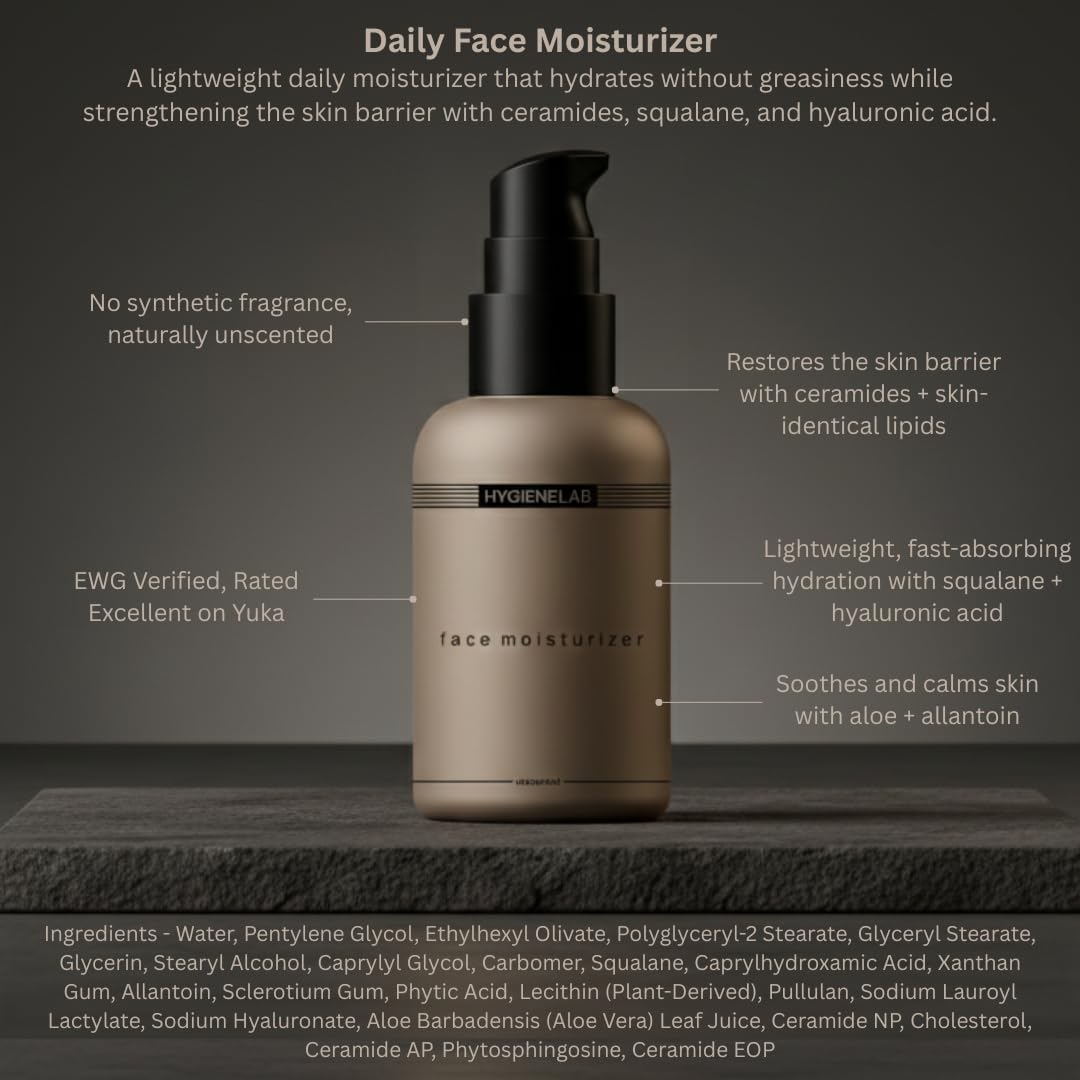 HygieneLab Face Moisturizer with Hyaluronic Acid Non Greasy - HygieneLab Official Imagery - 5