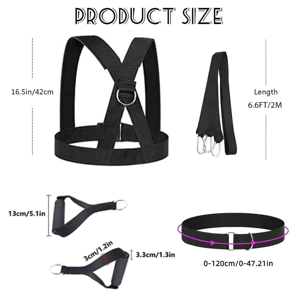Sled Harness Set Pulling Strap for Speed Power Agility - OYINDIZ Official Imagery - 3