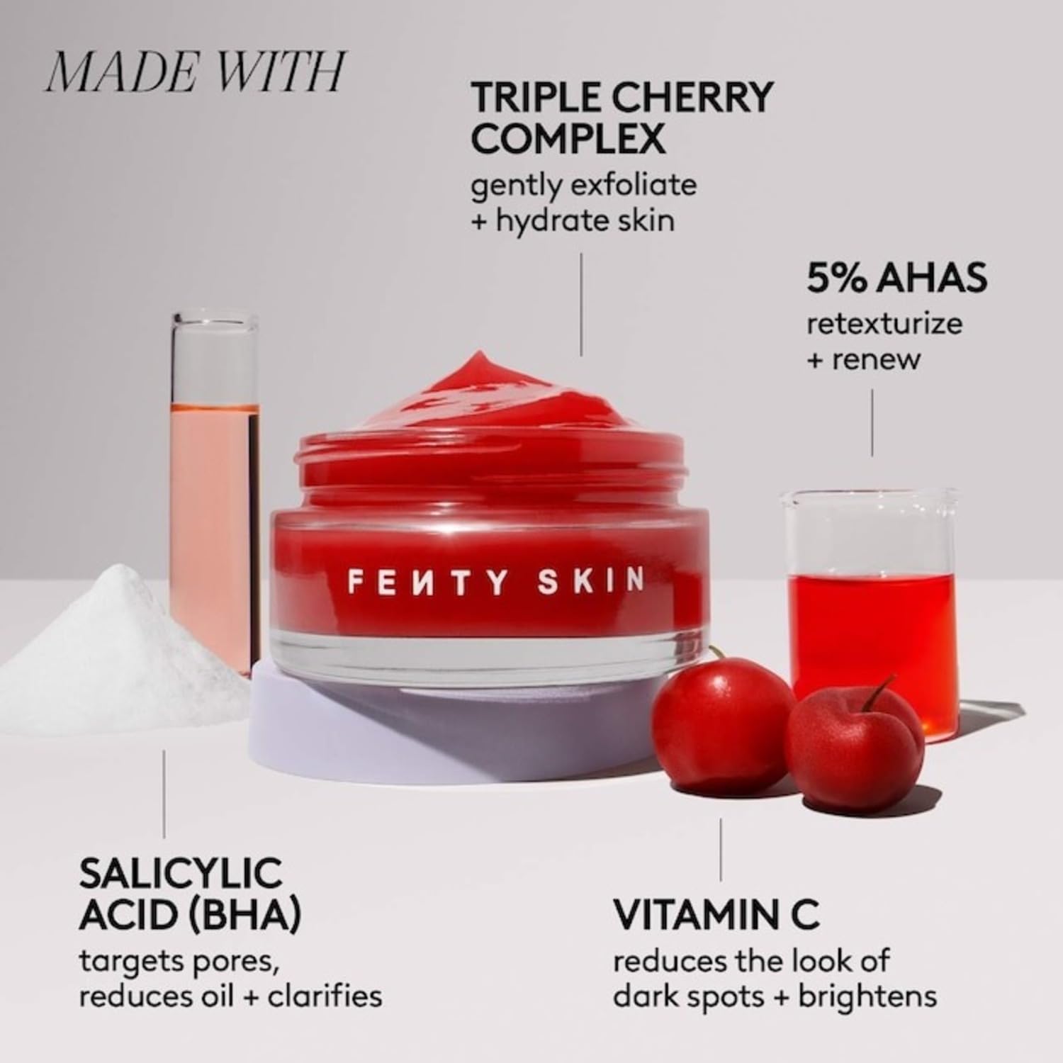 Cherry Dub Blah 2 Bright 5% AHA Face Mask - FENTY BEAUTY