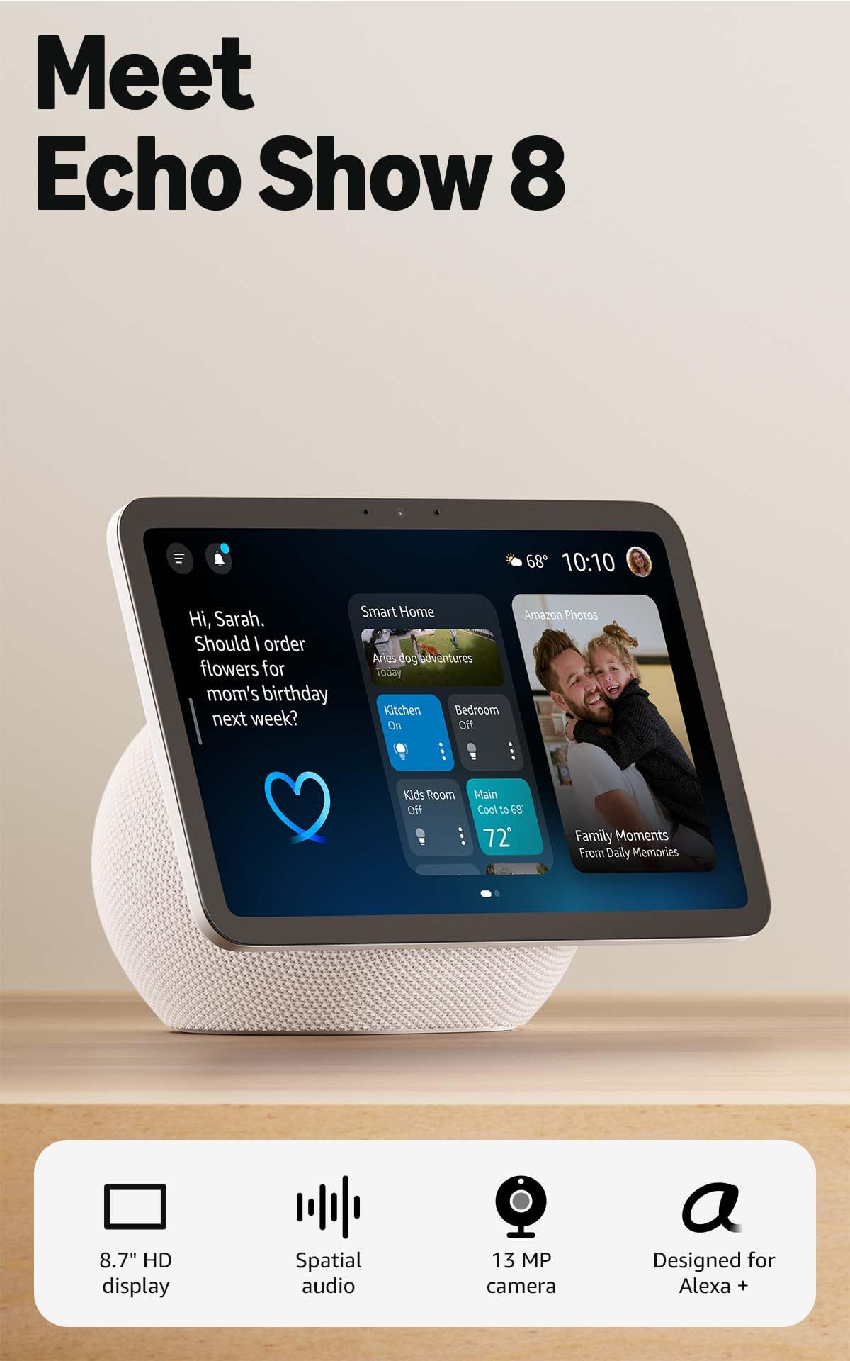 Amazon Echo Show 11  , Vibrant Full-HD 11" display with more viewing area and sp - Amazon Official Product View 9