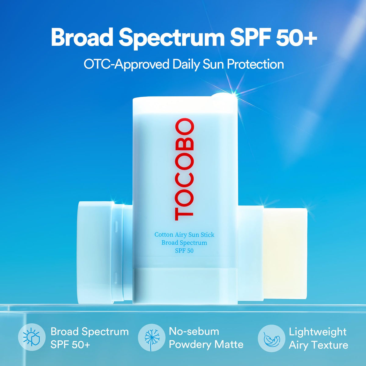 TOCOBO Cotton Airy Sun Stick SPF 50 Korean Sunscreen Stick - TOCOBO Official Imagery - 3