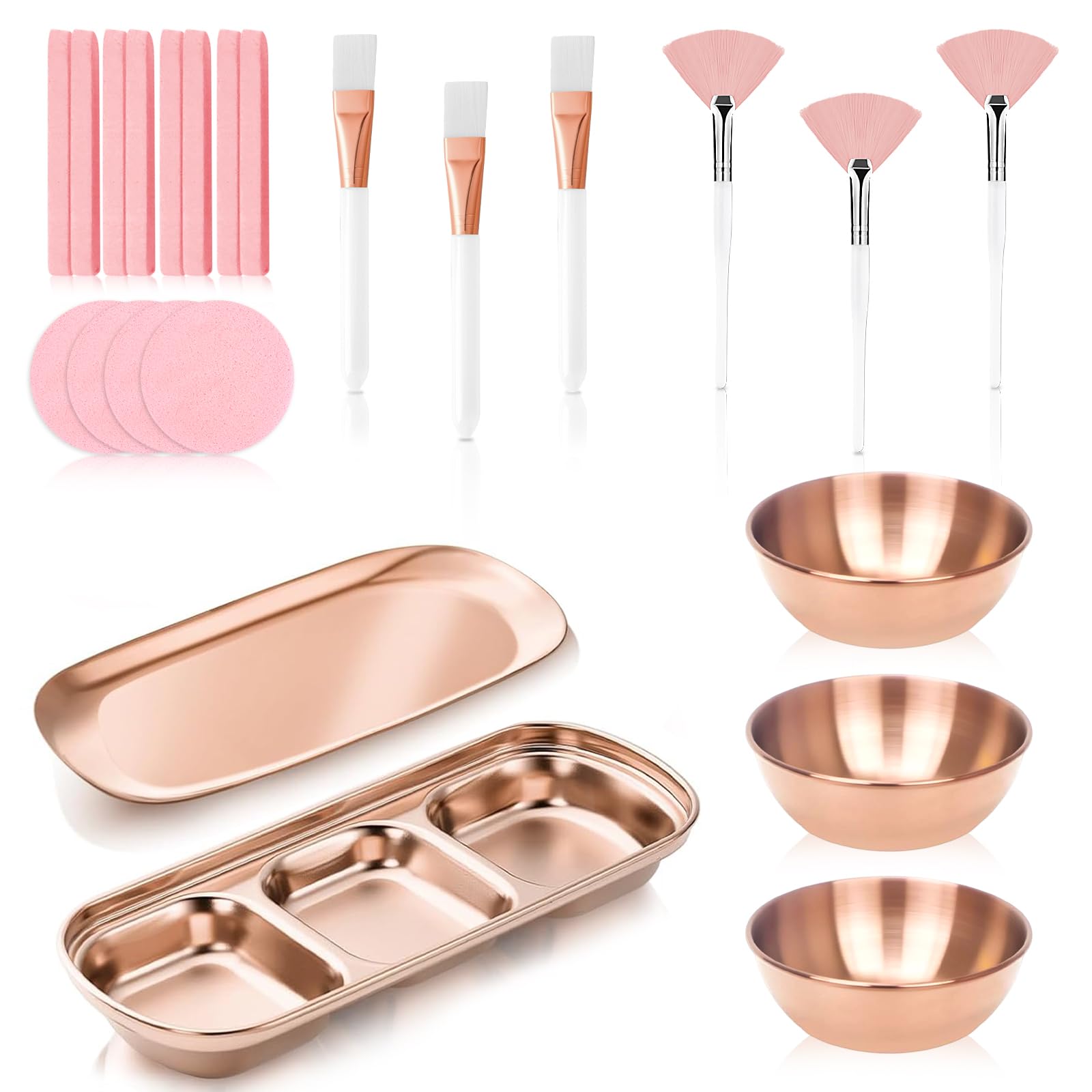 23 Pcs Rose Gold Esthetician Supplies 3 Stainless Steel Facial - DLUGOPIS