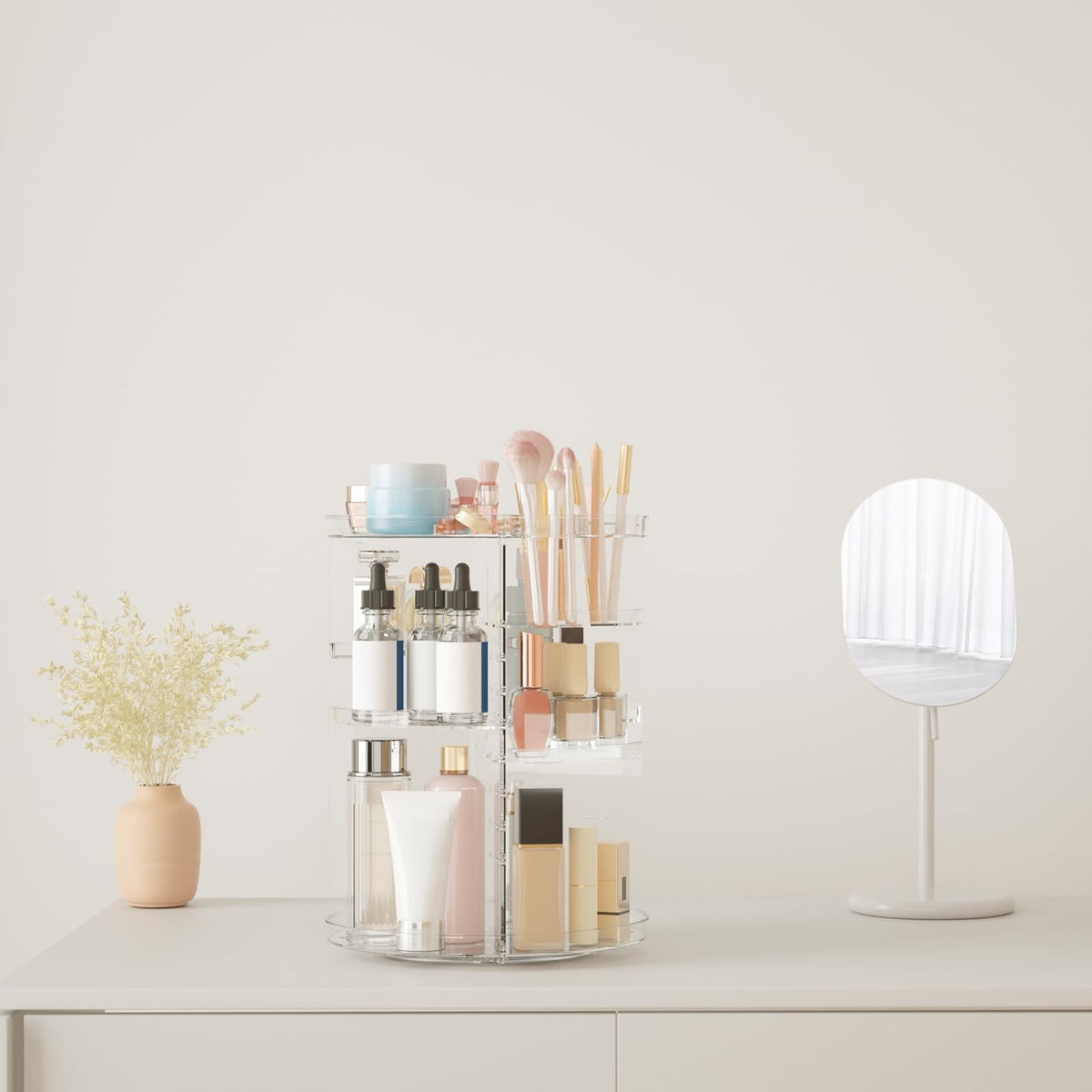 Rotating Makeup Organizer DIY 8 Adjustable Layers Spinning - Jiavarry Official Imagery - 5