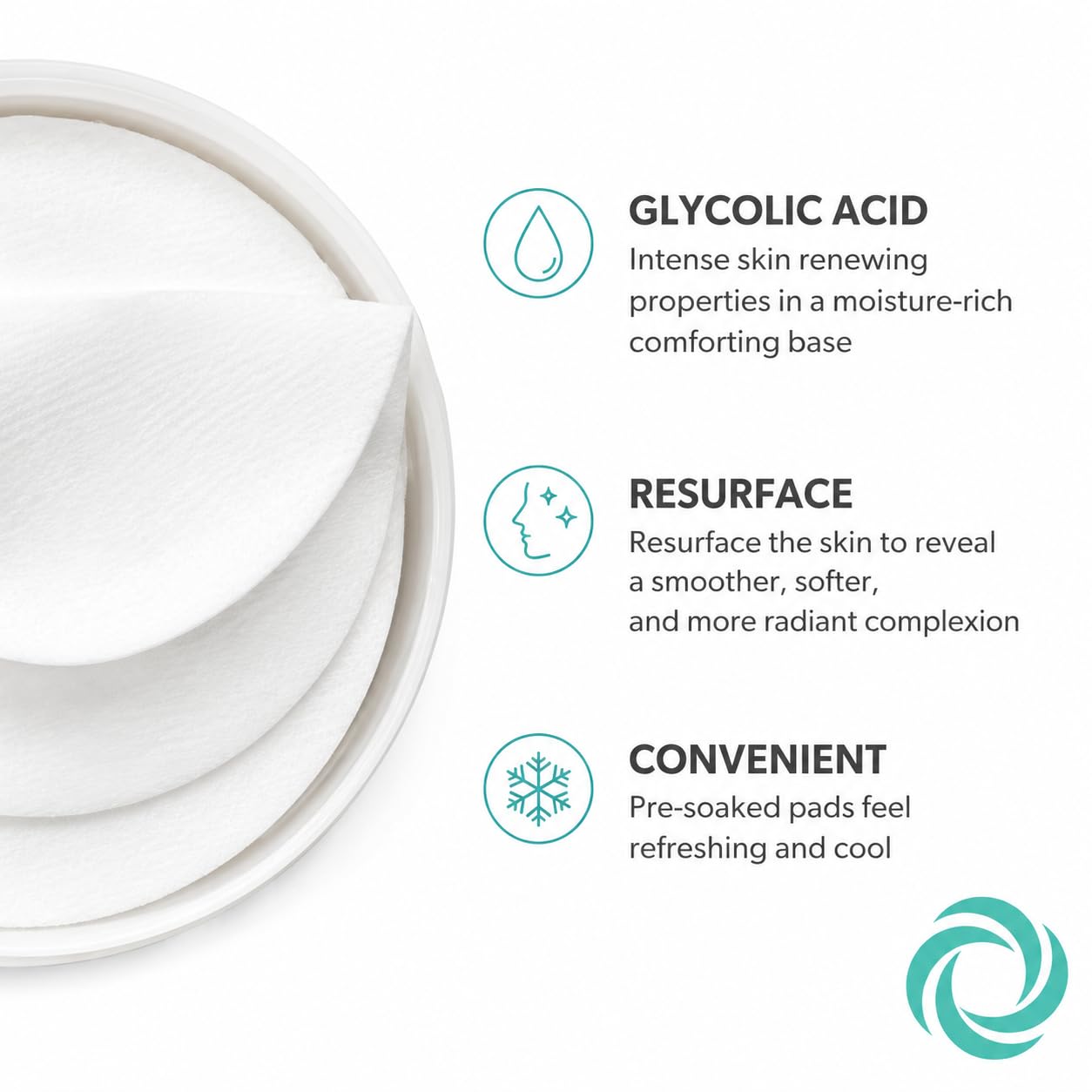 Serious Skincare Glycolic Acid Resurfacing Facial Pads 60 - Serious Skincare Official Imagery - 6