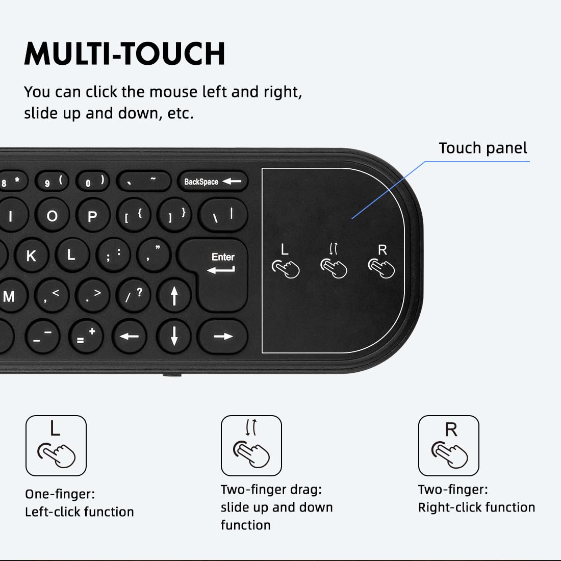 Rechargeable Mini Bluetooth Keyboard Voice Remote with - RUPA Official Imagery - 4