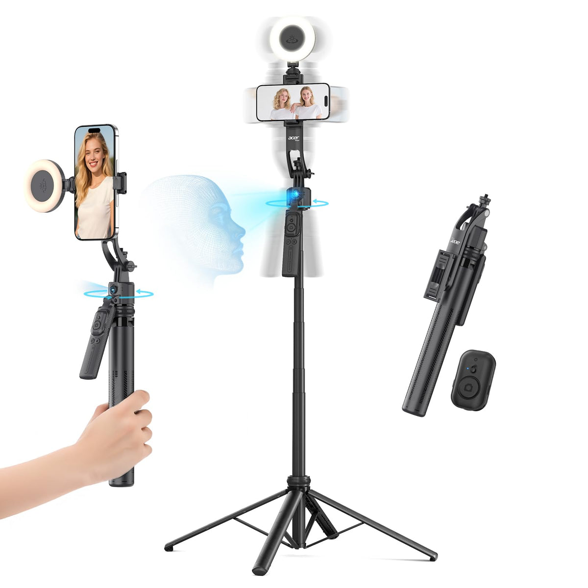 Acer Gadget Auto Face Tracking Tripod for iPhone - Premium Selection Official Imagery - 1