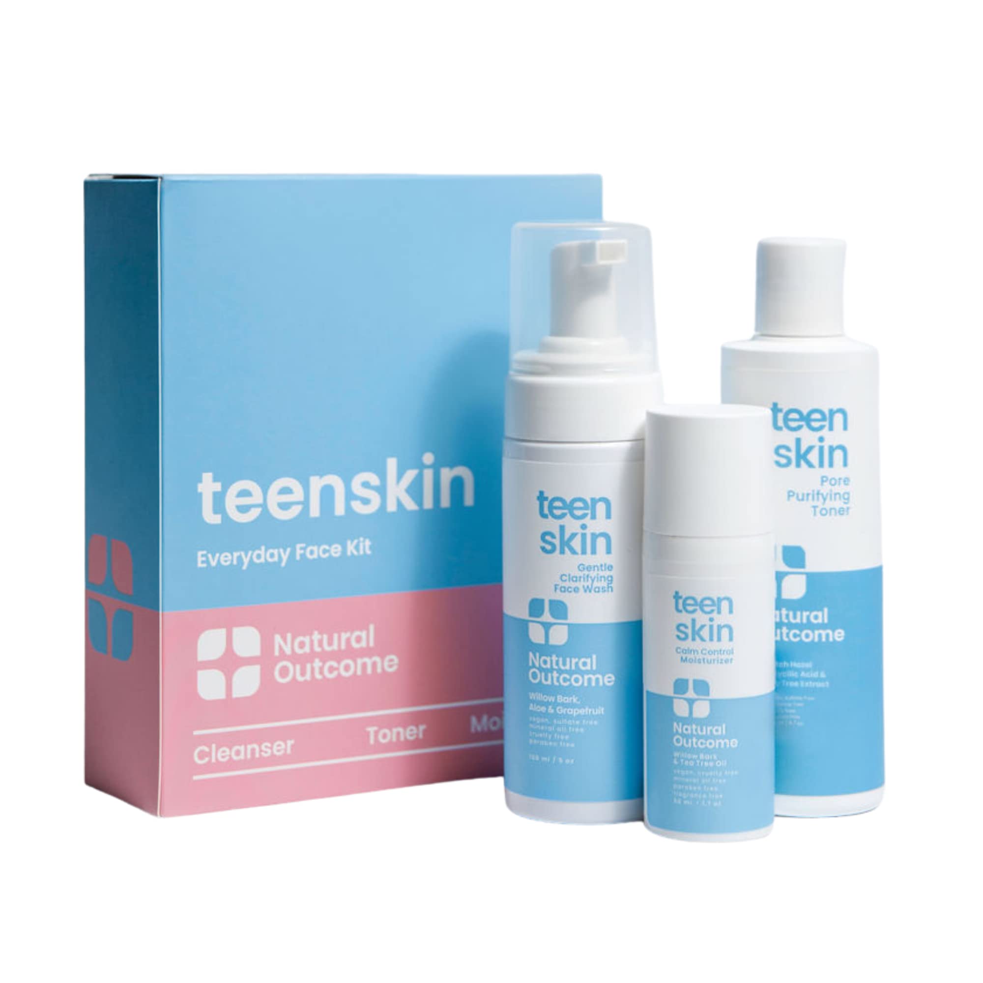 Teen Skin Care Kit 3-Step | Acne Face Wash Skin Care Regimen | - Product Imagery