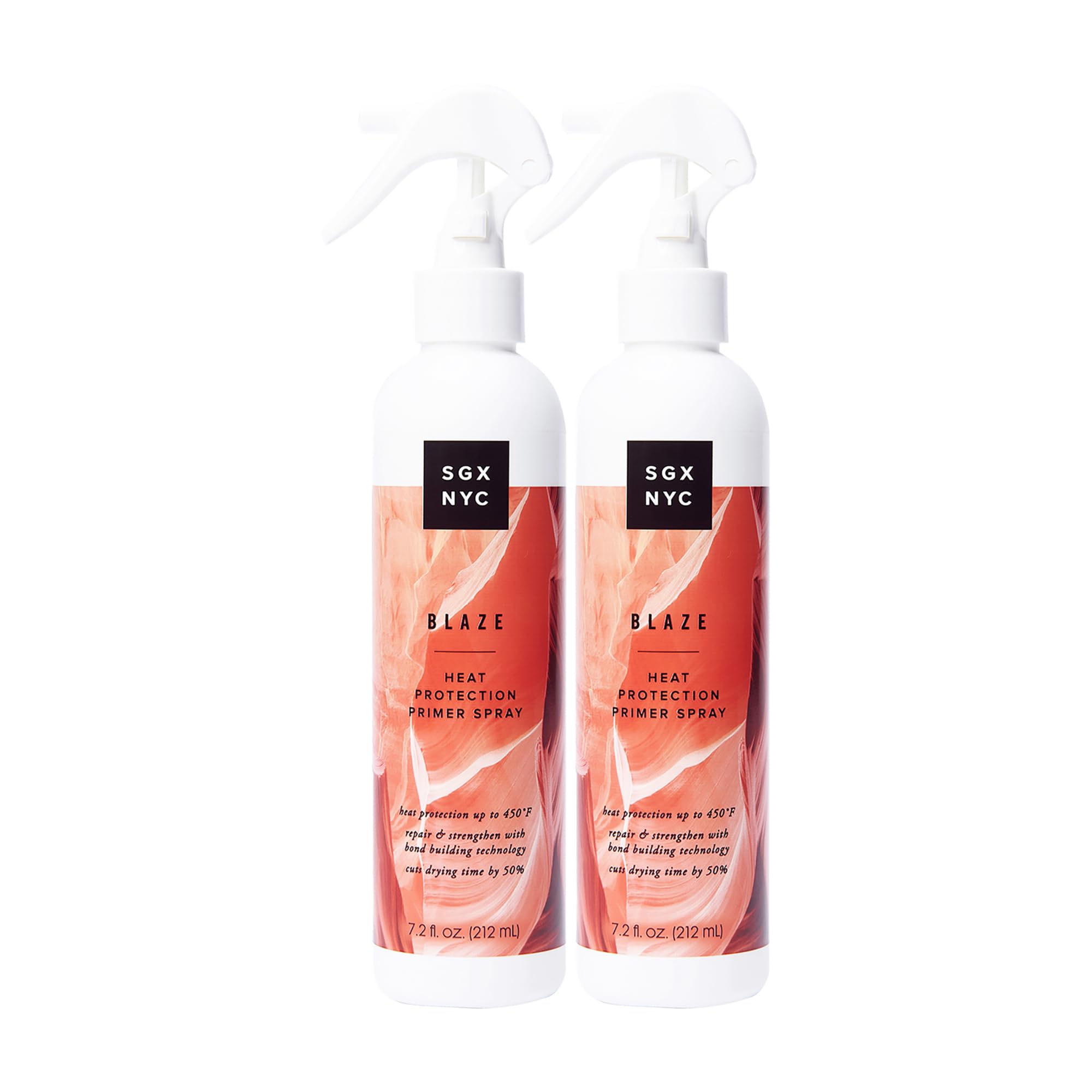 SGX NYC Blaze Heat Protection Primer Spray - Leave-In Heat Protection Spray for Hair - Infused with Ceramides - Revitalizes Damaged Hair - 2 pc
