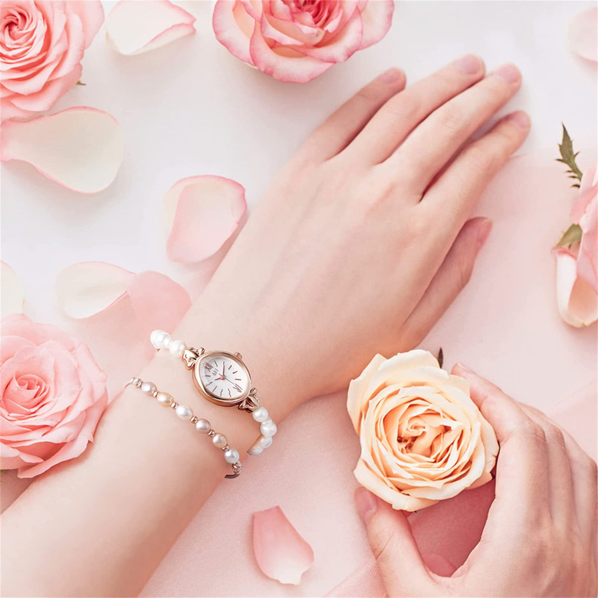 Avaner Women s Bracelet and Watch Set 2 Pcs Pearls Watch and - Avaner Official Imagery - 4