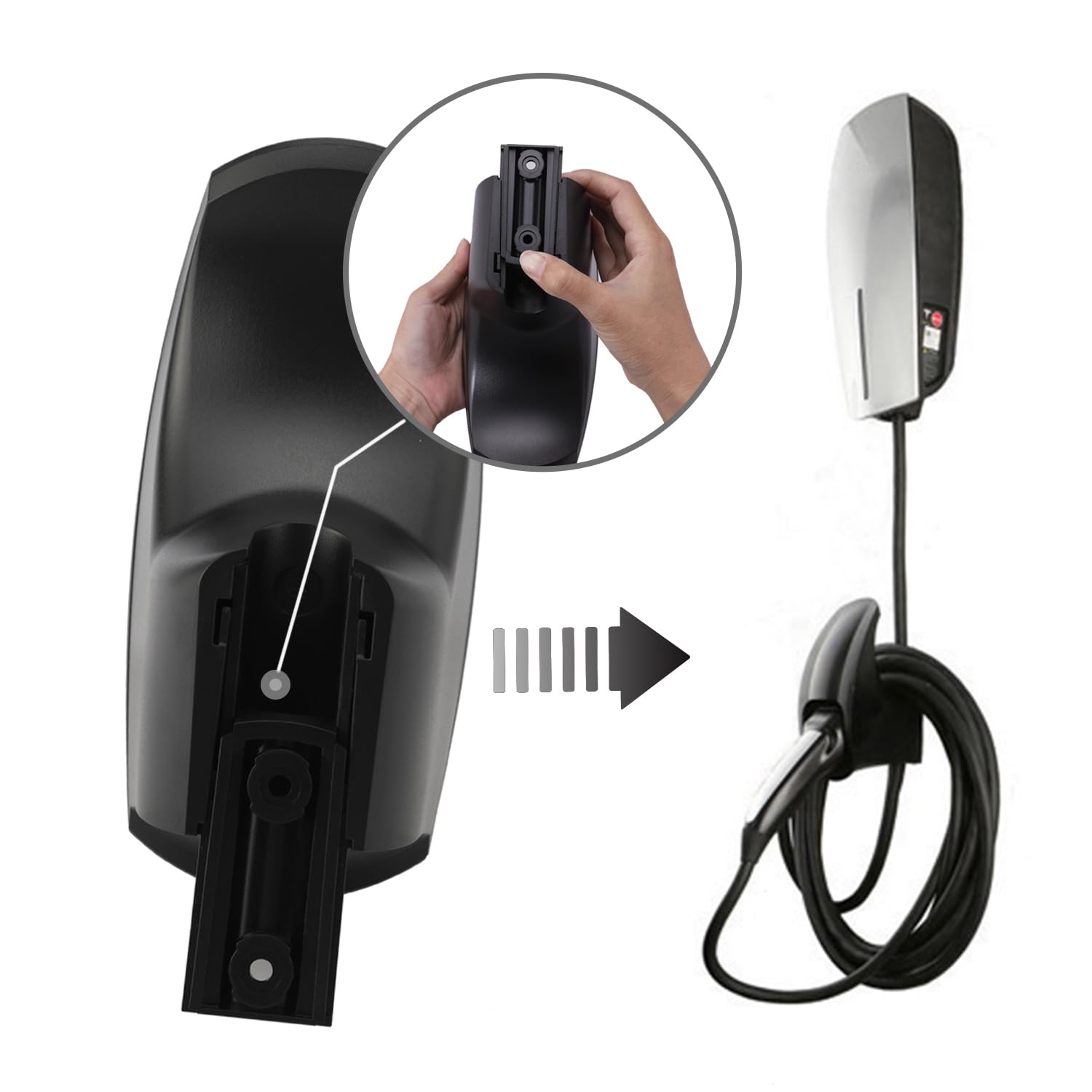 SEVEN SPARTA Charging Cable Holder Wall Mount for Tesla Charger, Black - SEVEN SPARTA Official Product View 3