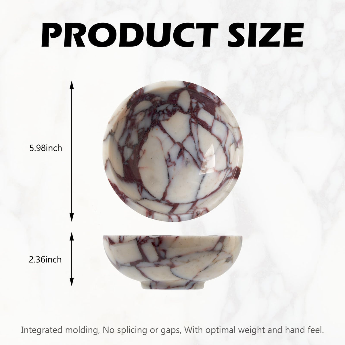 Luxury Natural Marble Catchall Bowl Jewelry Dish Trinket - Metolira Official Imagery - 4