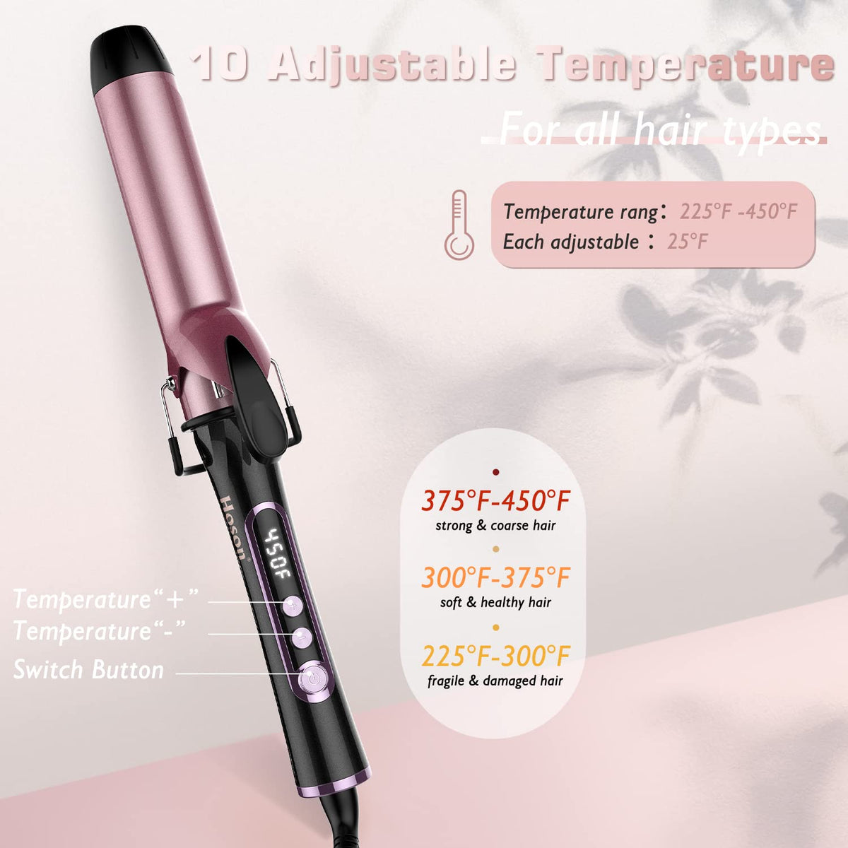 1 5 in Curling Iron Dual Voltage 100 240V for Soft Beach - Hoson Official Imagery - 5