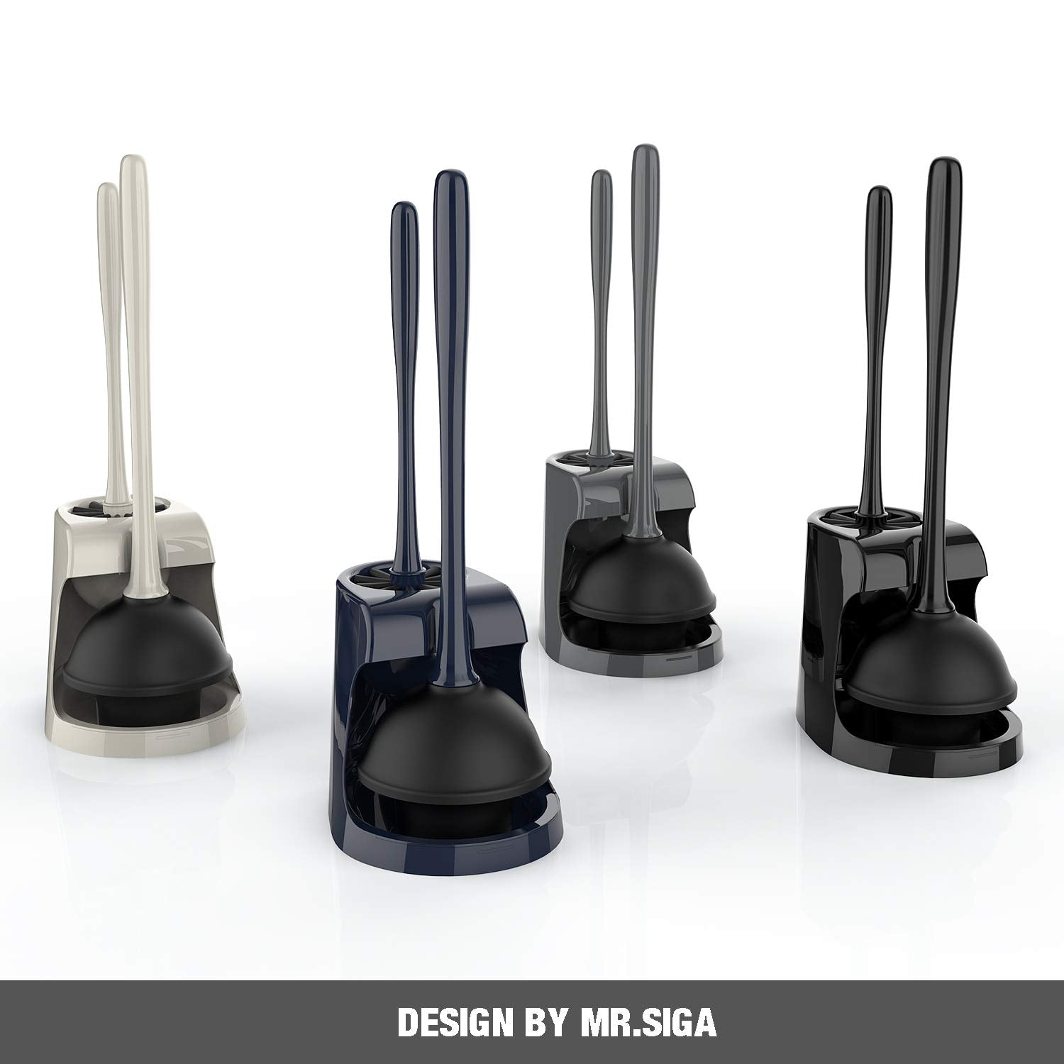 MR.SIGA Toilet Plunger and Bowl Brush Combo for Bathroom Cleaning - MR.SIGA Official Product View 3