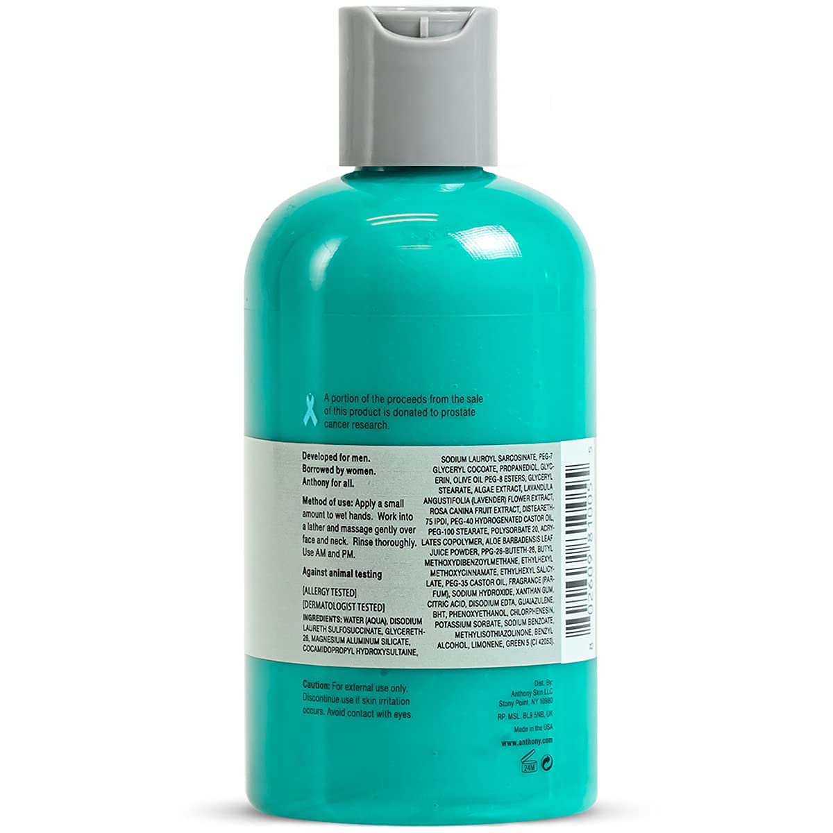 Anthony Day Cream SPF 30, 3 Fl Oz Algae Facial Cleanser, 8 Fl Oz. - Anthony