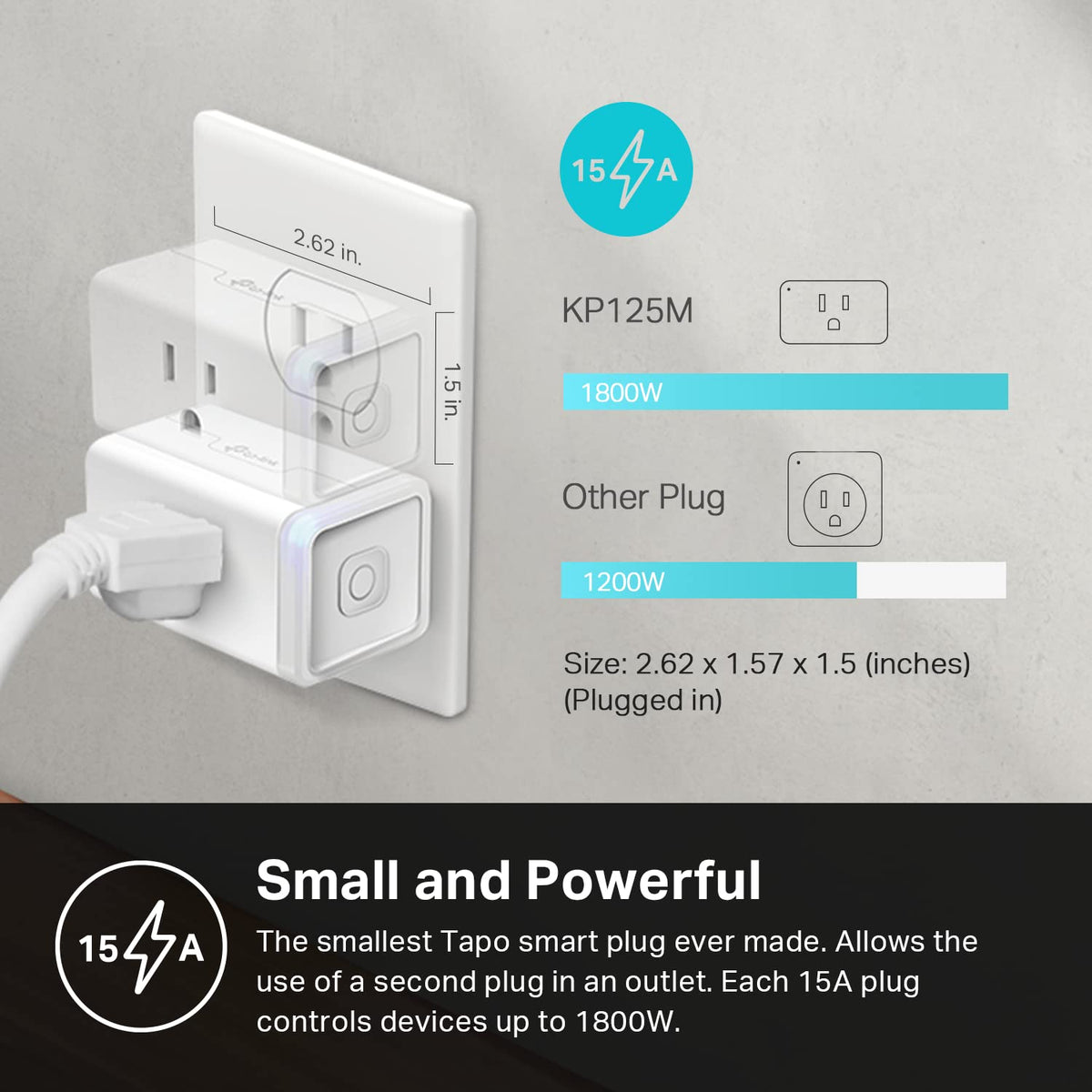 Kasa Matter Smart Plug with Energy Monitoring KP125MP2 15A - Premium Selection Official Imagery - 5