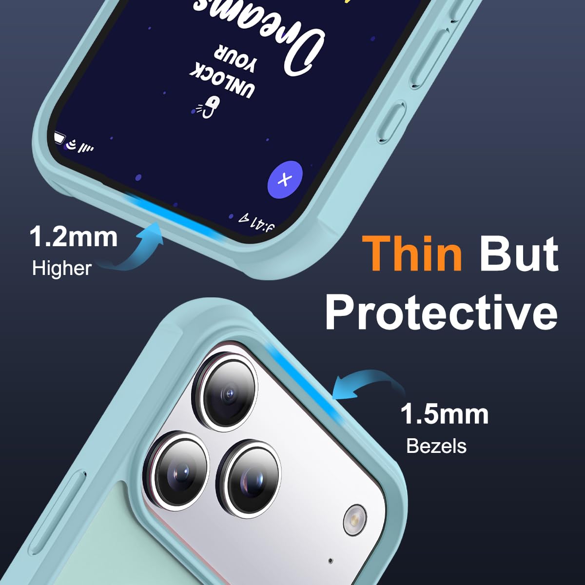 SKYLMW Compatible with iPhone 17 Pro Case with Stand Blue - SKYLMW Official Imagery - 7