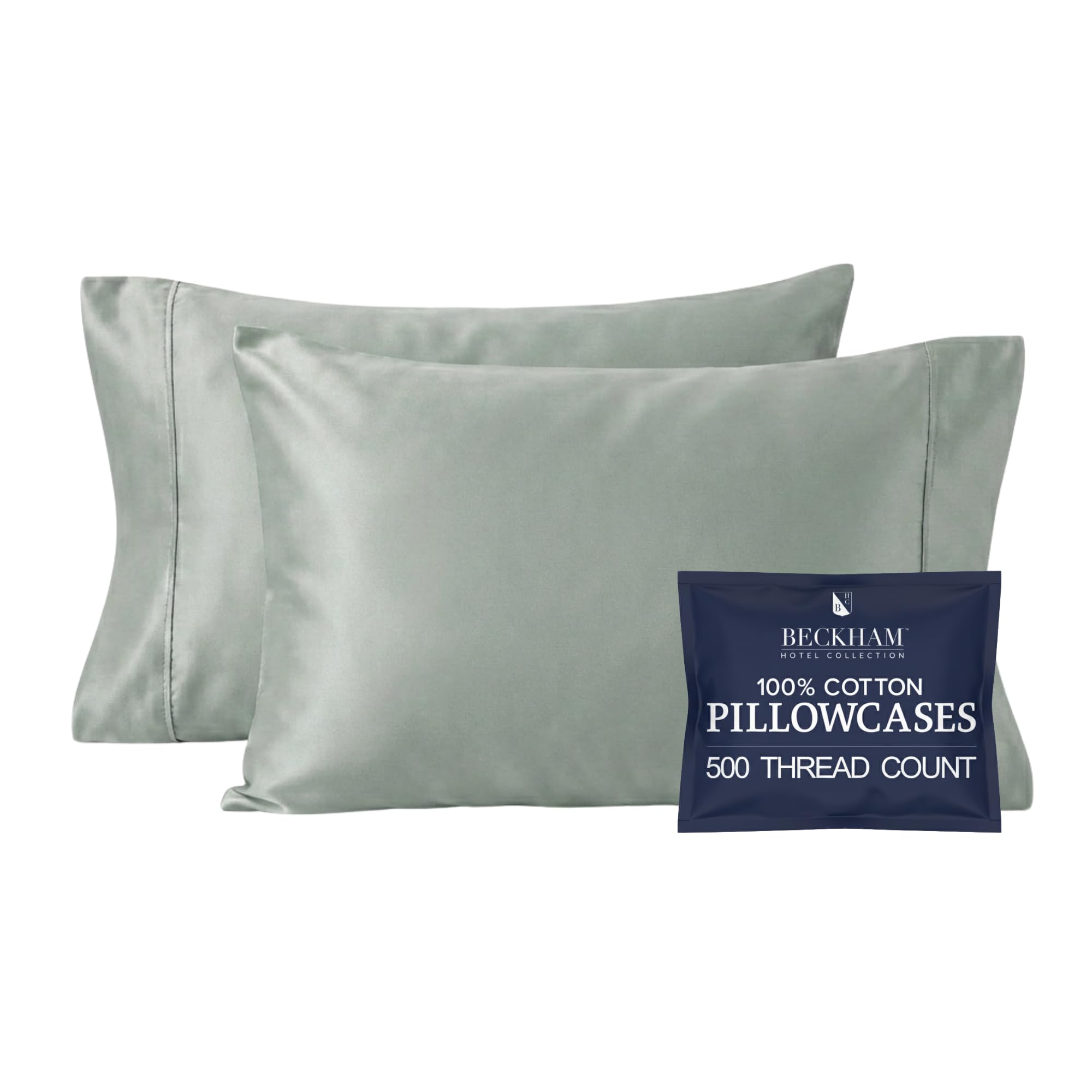 Beckham Hotel Collection Pillowcases Queen Size Set of 2, Cool - Product Imagery