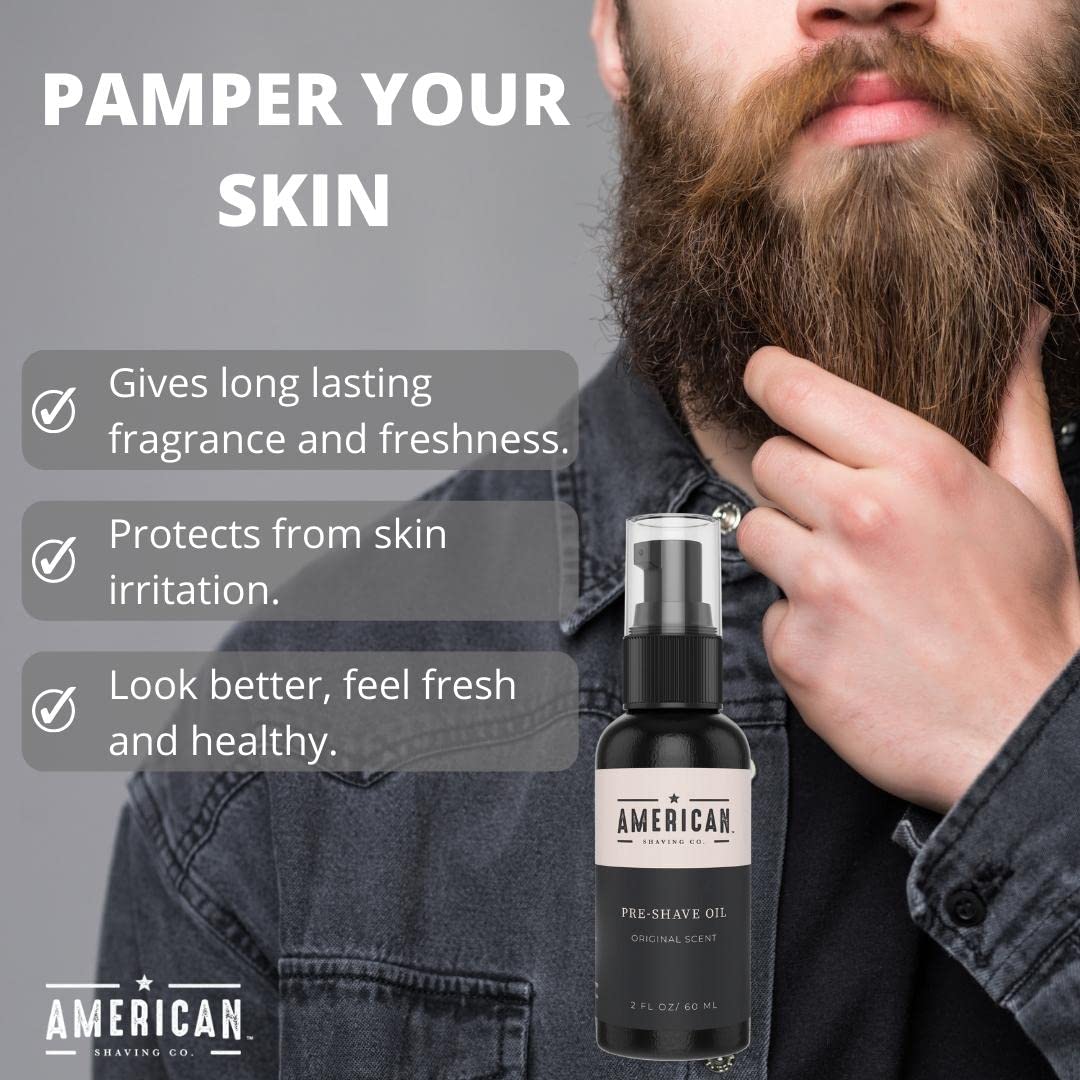Pre Shave Oil for Effortless Smooth Irritation free Shave - American Shaving Co. Official Imagery - 6