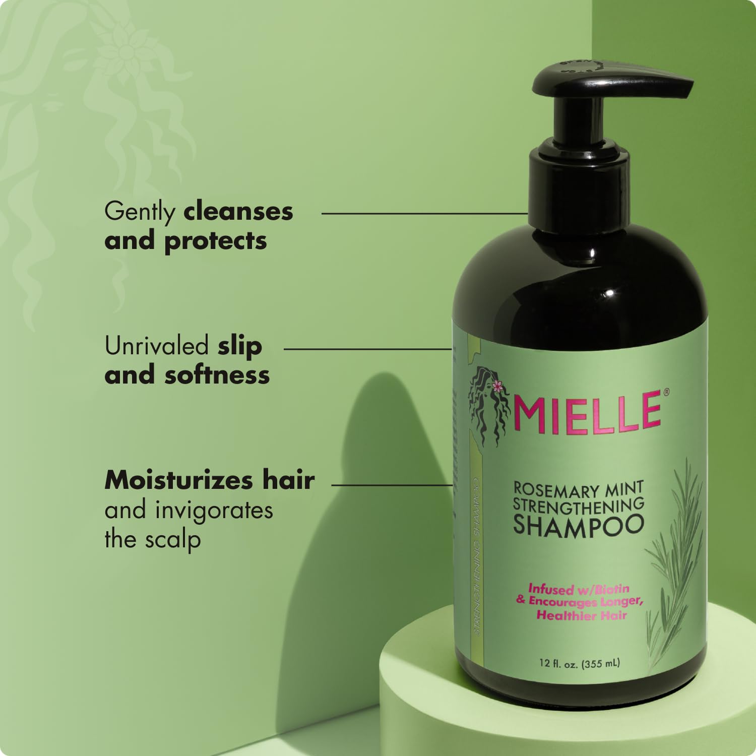 Mielle Organics Rosemary Mint Hair Strengthening Biotin Shampoo - Moisturizing - Mielle Organics Official Product View 4