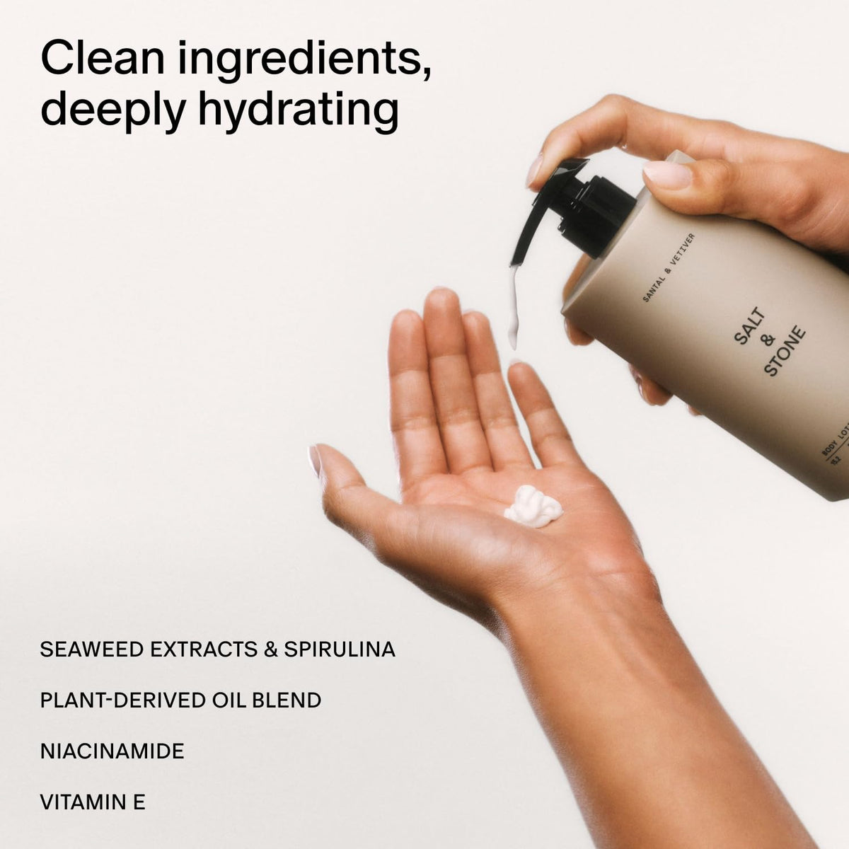 Salt Stone Body Lotion for Women Men Vegan Santal Vetiver 15 - Salt & Stone Official Imagery - 3