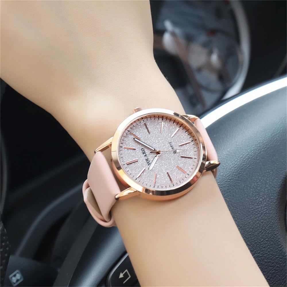 Women Wholesale 6 Pack Leather Band Watches Frosted Engraved - CdyBox Official Imagery - 5