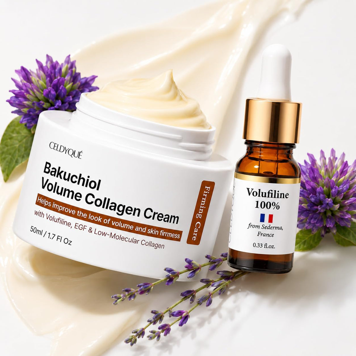 Bakuchiol Volume Collagen Cream Volufiline Concentrate Serum - CELDYQUE Official Imagery - 2