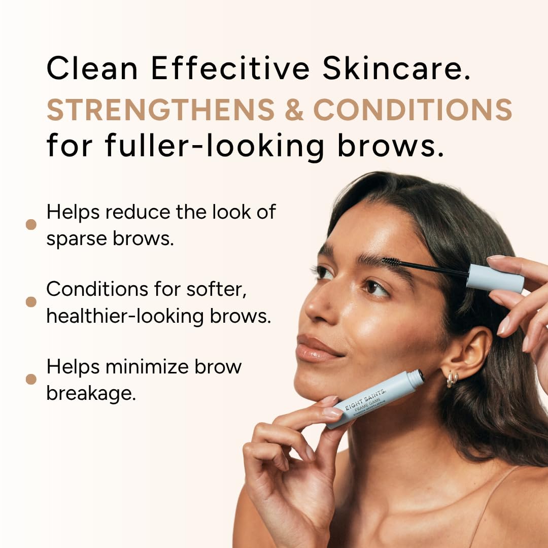 Eight Saints Frame Game Eyebrow Growth Serum for Thicker, Fuller Brows, with Biotin, Amino Acids, and Castor Oil, Brow E