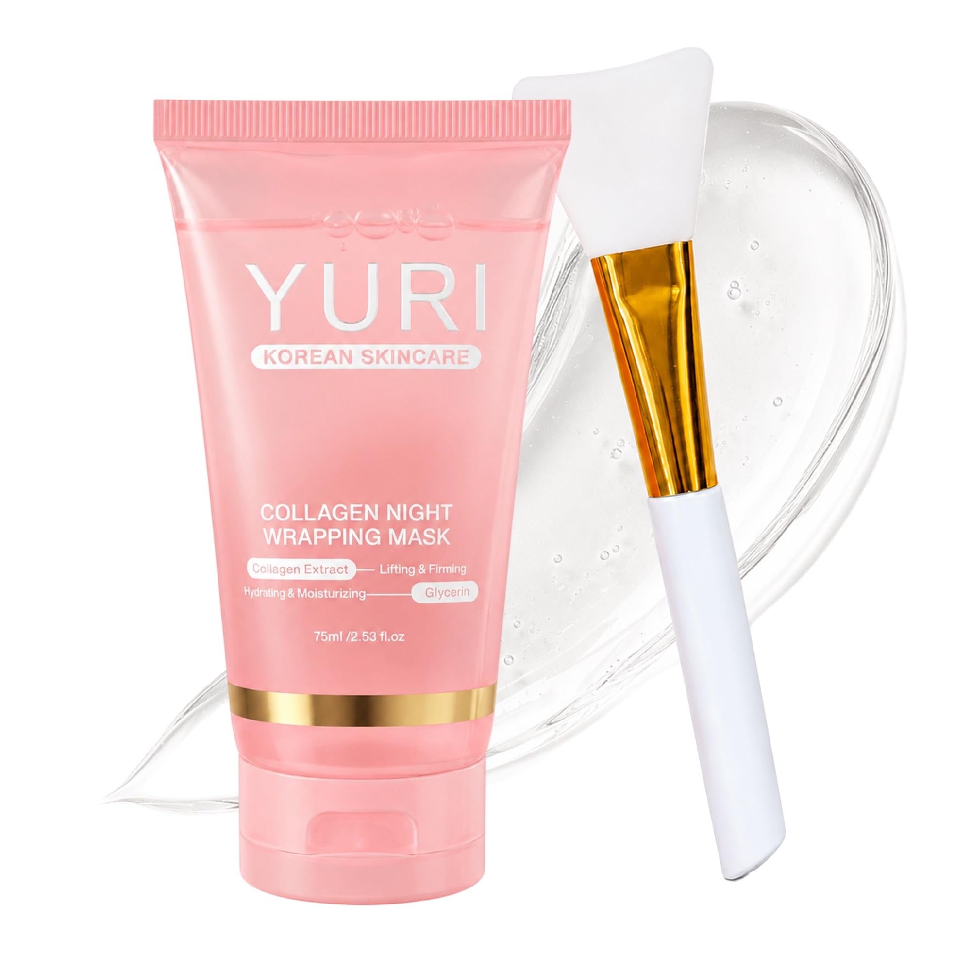 Collagen Night Wrapping Mask, Overnight Peel Off Face Mask with - YURI KOREA MASK