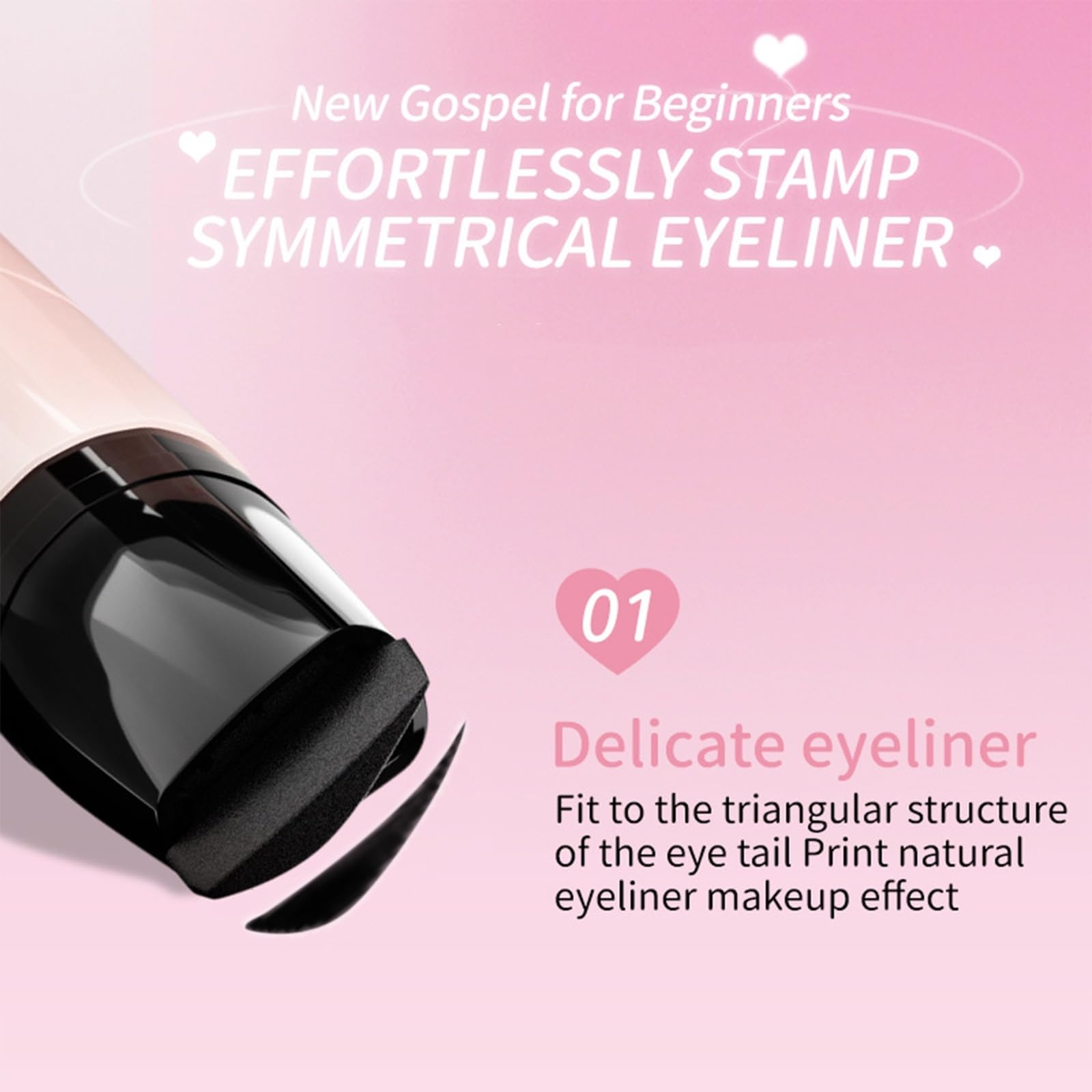 Hunjiry Foldable Eyeliner Stamp for Beginners – Black Gel Winged Eyeli - View 3