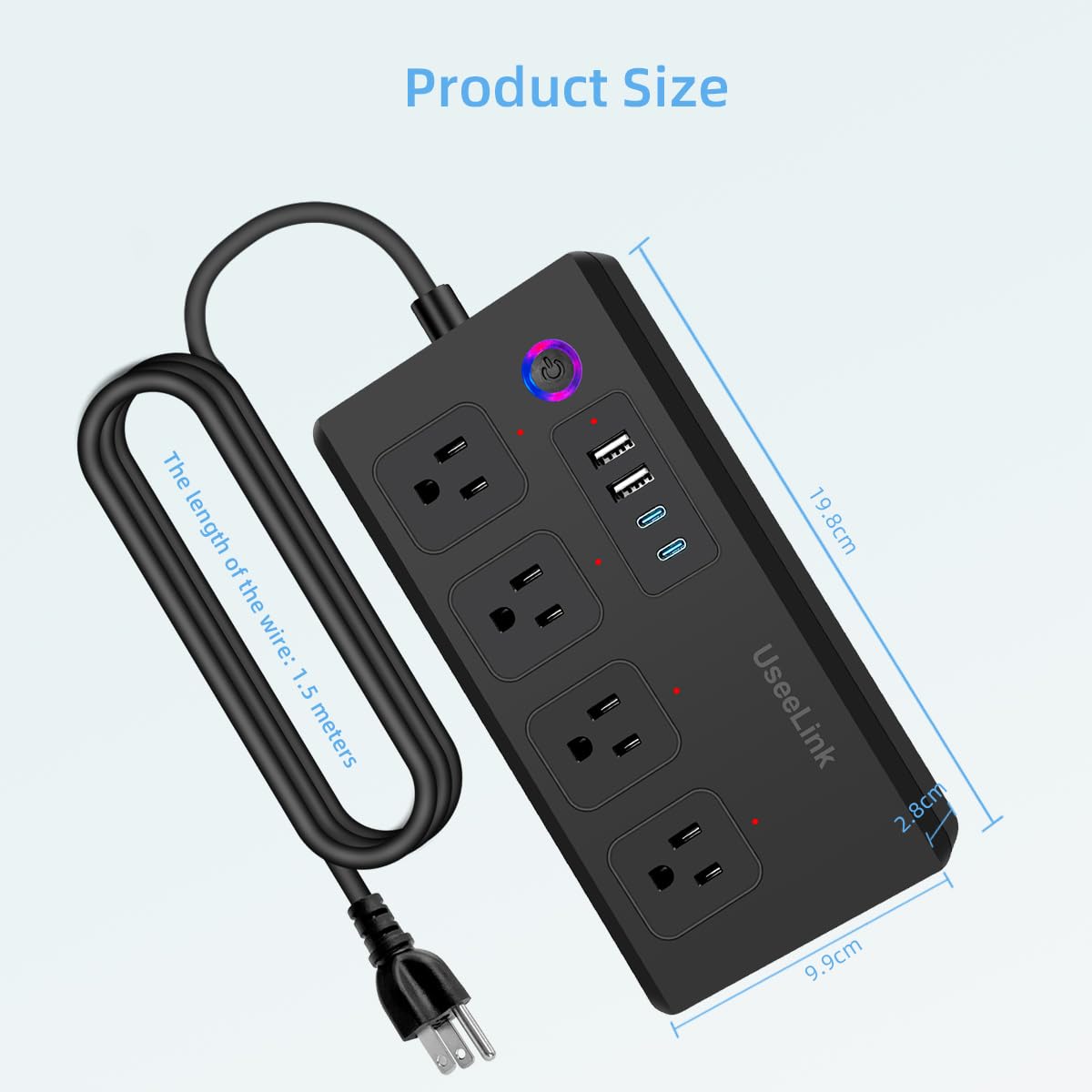 UseeLink Smart Power Strip Surge Protector 16A Smart Plug - UseeLink Official Imagery - 8