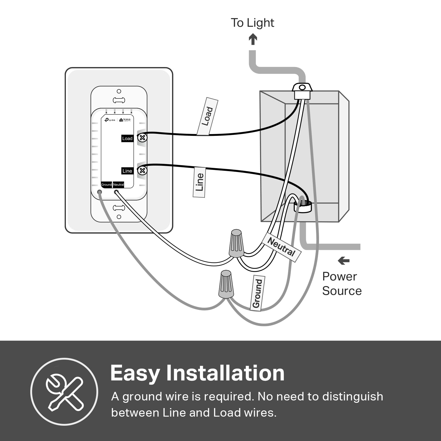 Kasa Smart Light Switch, Single Pole, Need Neutral Wire, HS200P3 - Kasa Smart Official Product View 8