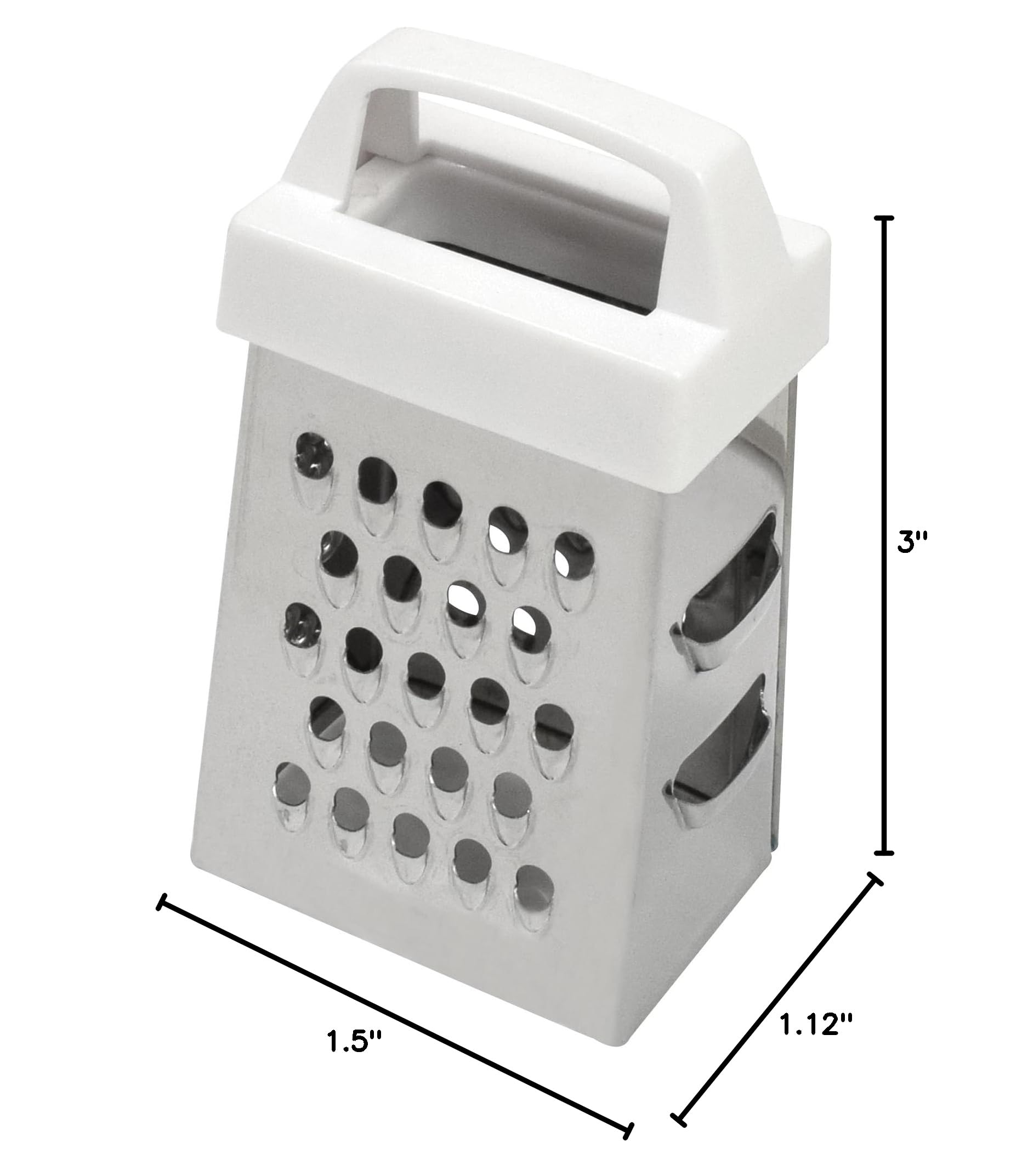 R&M Mini Box Grater 3" – Stainless Steel 3-Way Grater with Removable P - View 2