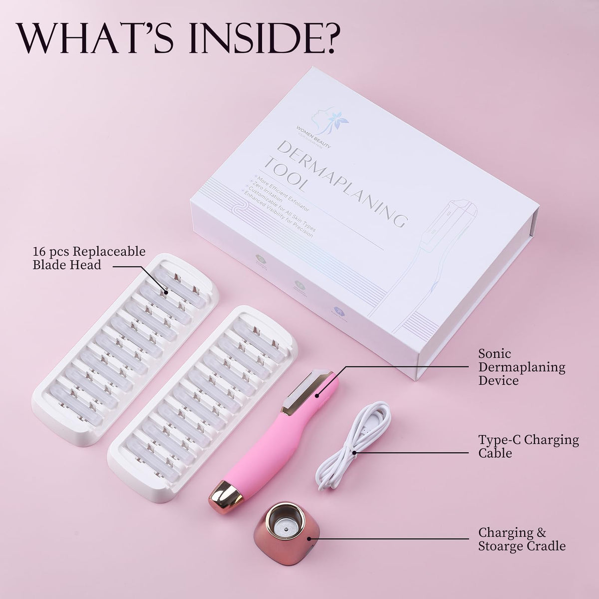 Sonic Dermaplane Razor for Women Facial Hair Remover U - CEVEK Official Imagery - 6
