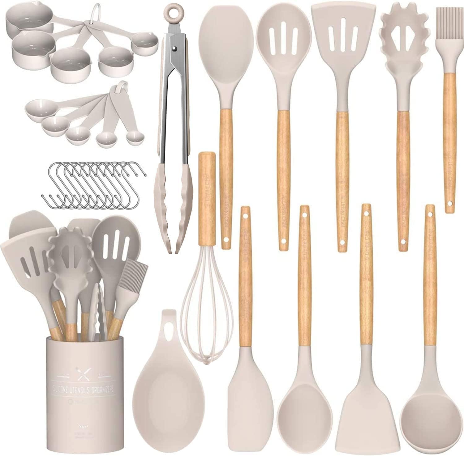 Umite Chef Kitchen Cooking Utensils Set, 33 pcs Non-Stick Silicon by Umite Chef - Angle View 9