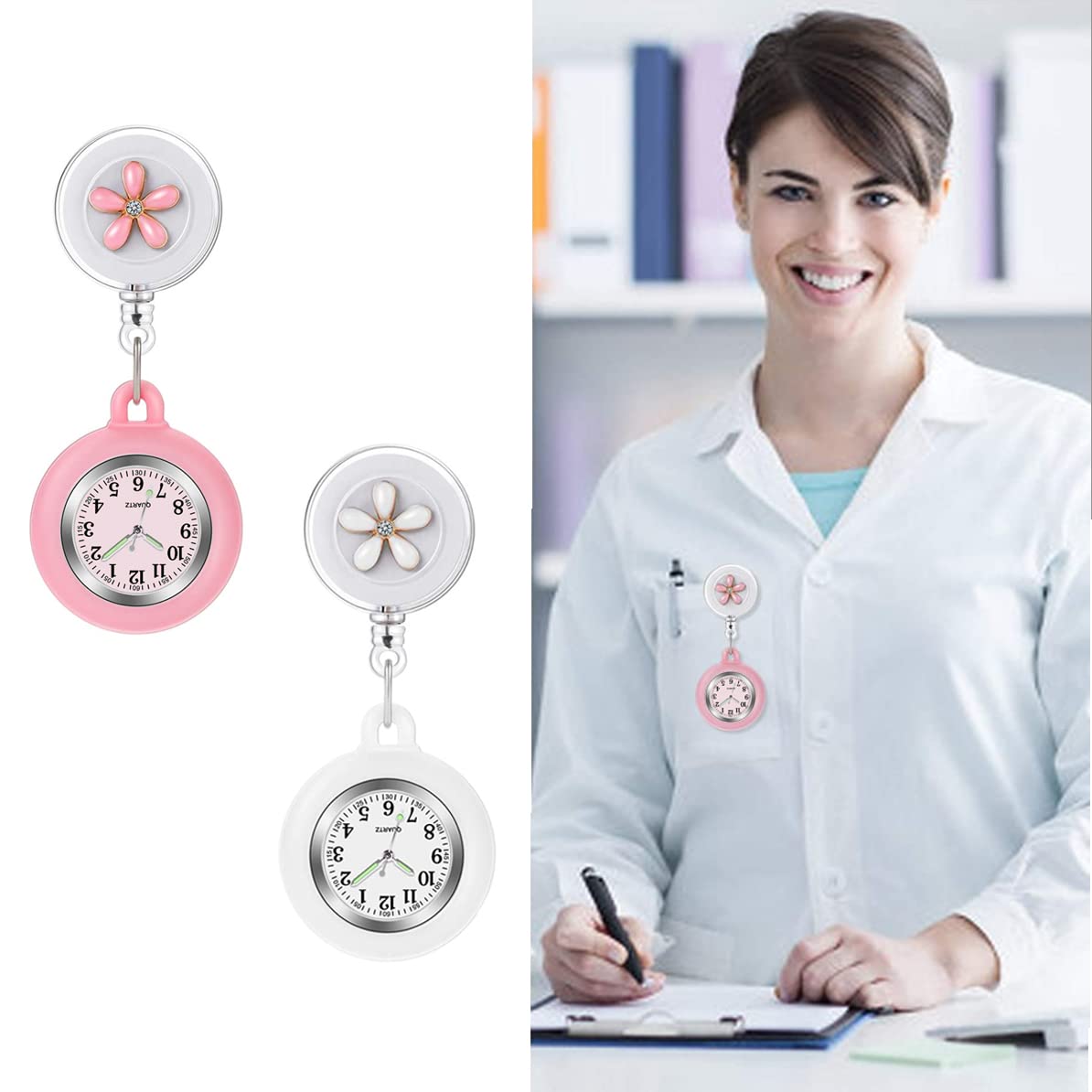 AGEN KGEN Nurse Watch Glow Pointer in the Dark, Clip on Nursing Fob Wa - View 3