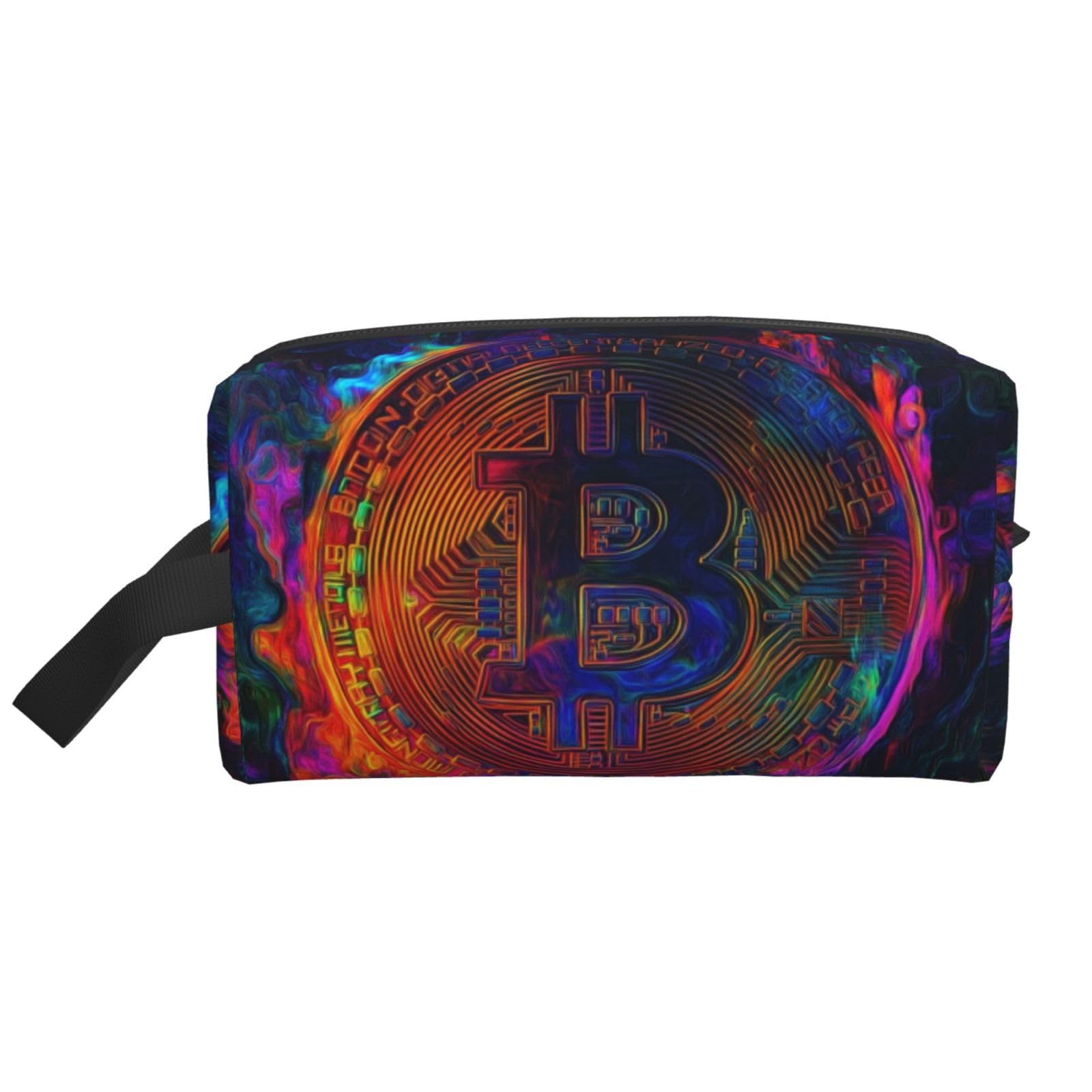 SXZVVBN Colorful Coins Large Capacity Travel Toiletry Bag Durable Oxford Cloth Makeup Organizer Cosmetic Pouch