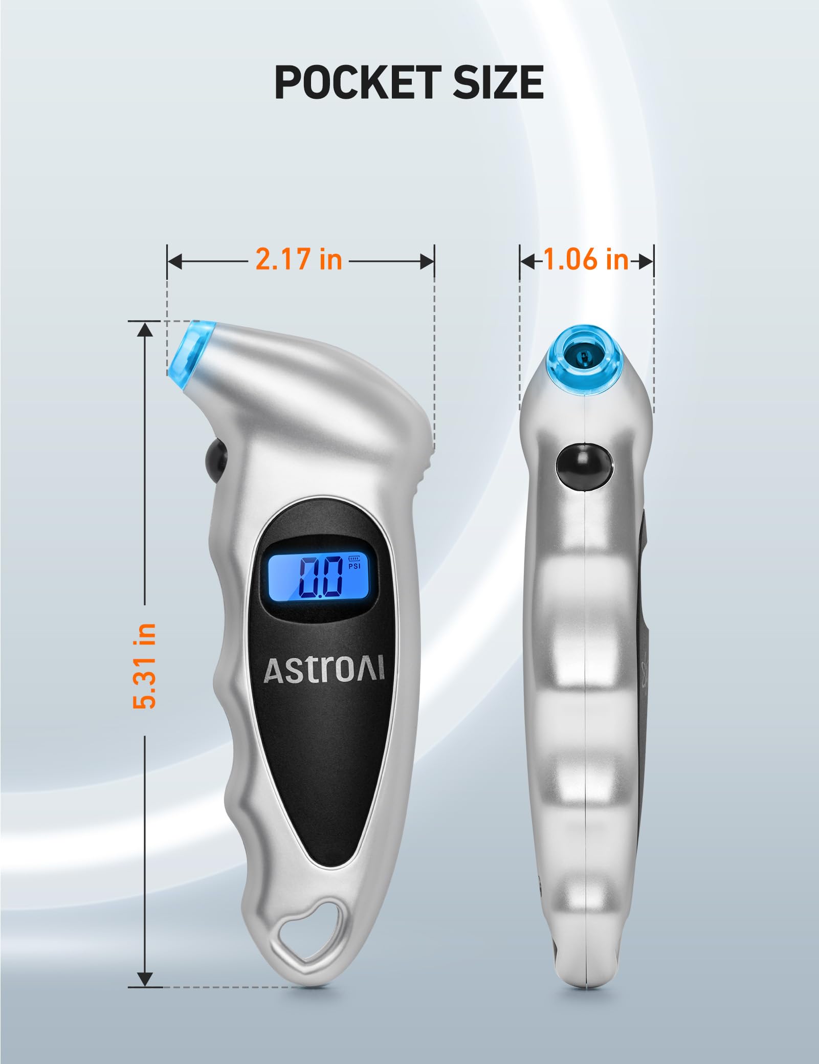 AstroAI Digital Tire Pressure Gauge 150PSI, ±1PSI Accuracy for Ca by AstroAI - Angle View 8