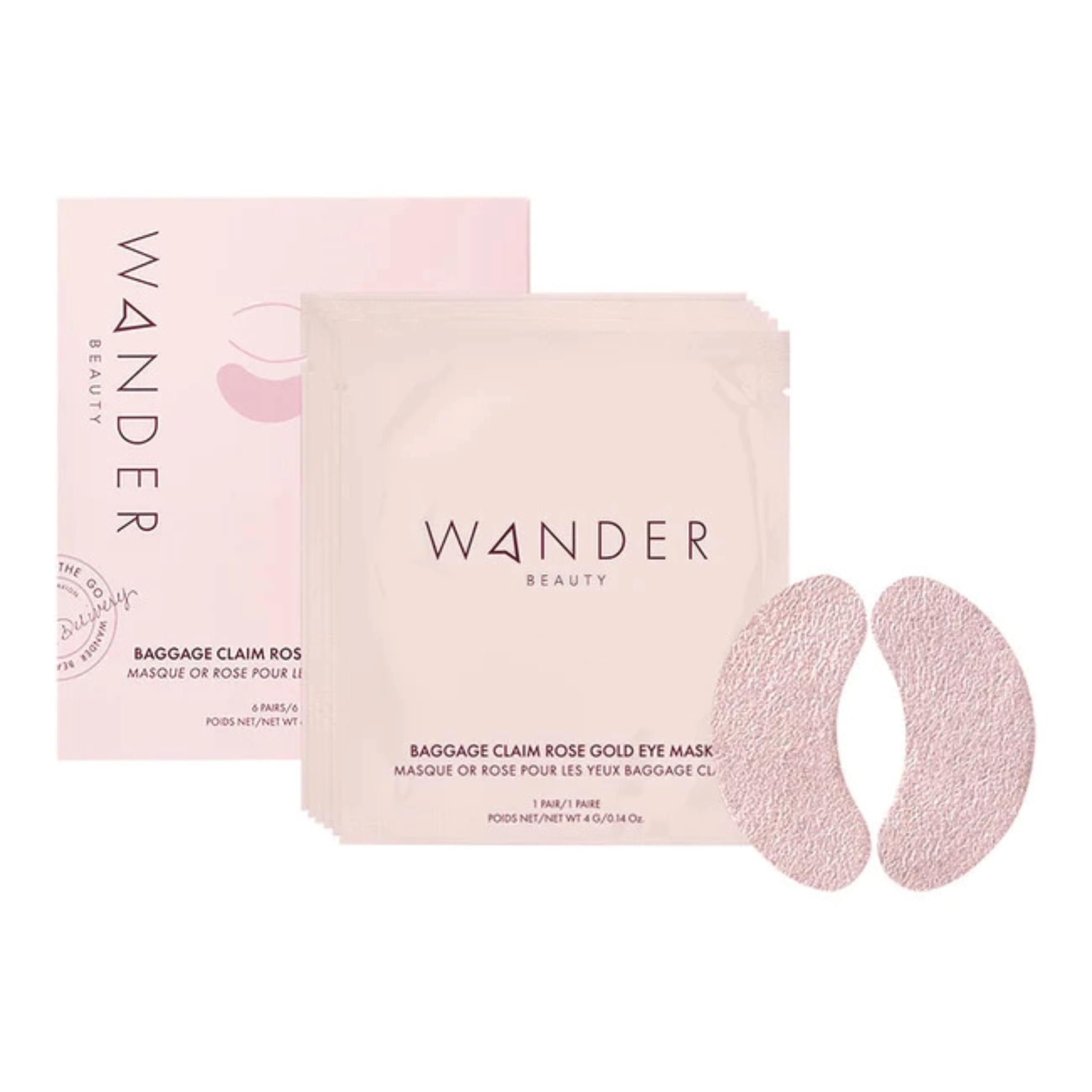 Wander Beauty Baggage Claim masks set featuring multiple skincare masks with vibrant packaging and varied designs.