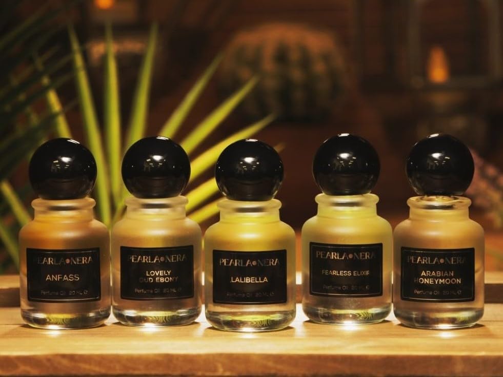 Signature Floral Fruity Perfume Oil Set: FEARLESS ELIXIR, SWEET - Product Imagery