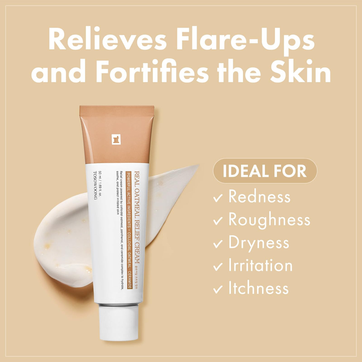 TOSOWOONG Real Oatmeal Relief Cream for Blemish Soothing - TOSOWOONG Official Imagery - 3