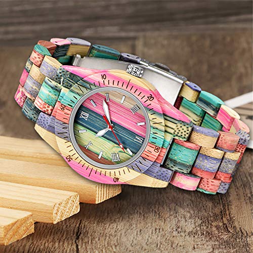 Tiong Womens Wooden Watch with All Wood Strap Analog Classic - Product Imagery