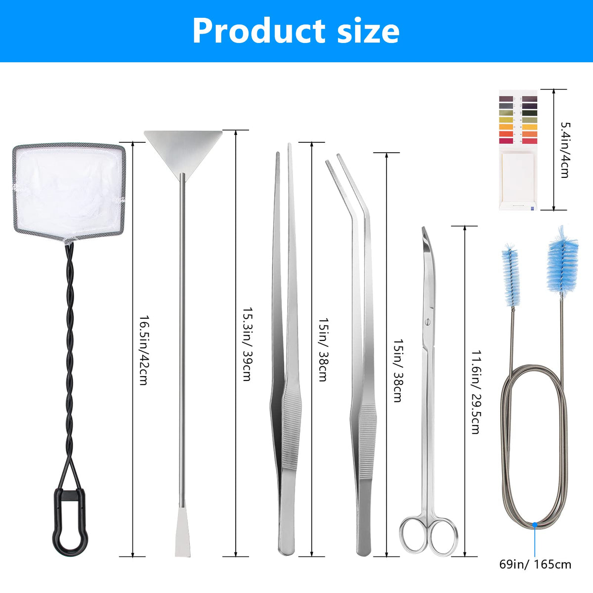 Extra Long Aquarium Aquascaping Tools Kit 8 in 1 Liveek - Liveek Official Imagery - 3