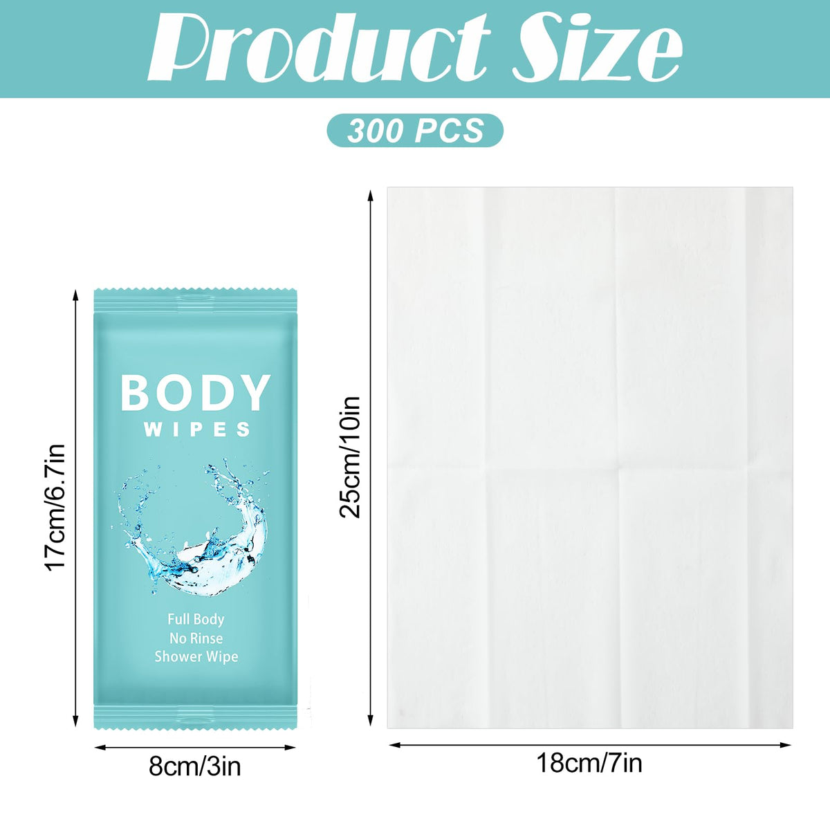 Treela 300 Pcs Large Body Wipes Bulk Deodorant 7 09 X 9 84 - Treela Official Imagery - 3