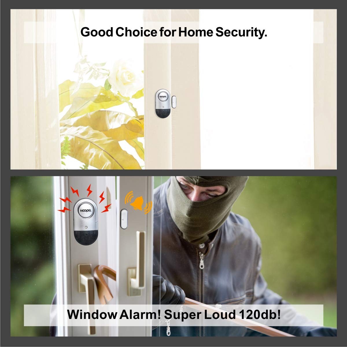 Noopel 120dB Door & Window Alarm for Kids Safety – 4 Pack