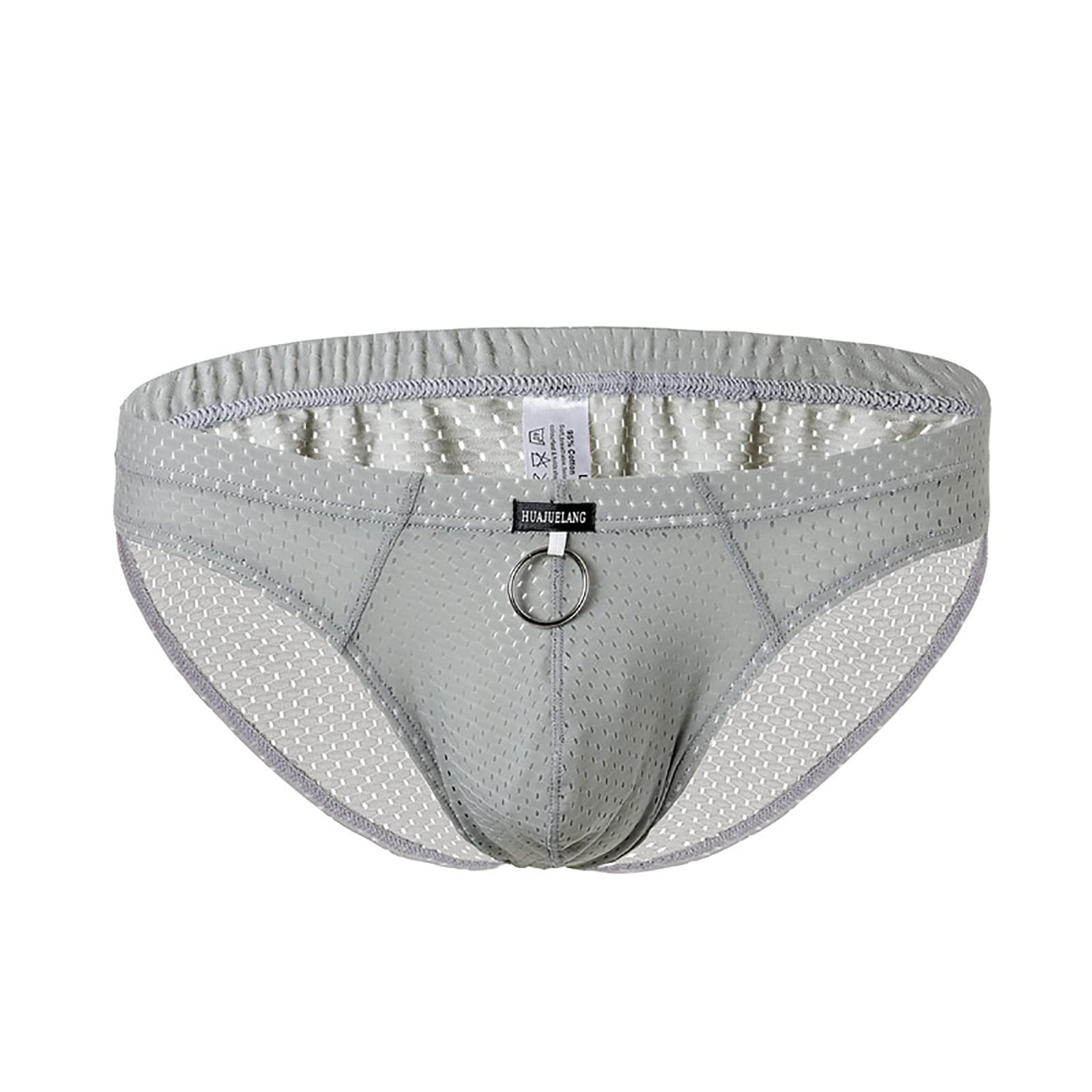 Mens Mesh Breathable Briefs with Ring Stretchy Sports Underwear Plain - View 1
