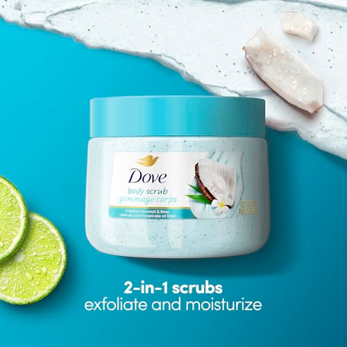 Dove Body Scrub - Coconut & Lime, pH-Balanced Whipped Texture, - Product Imagery