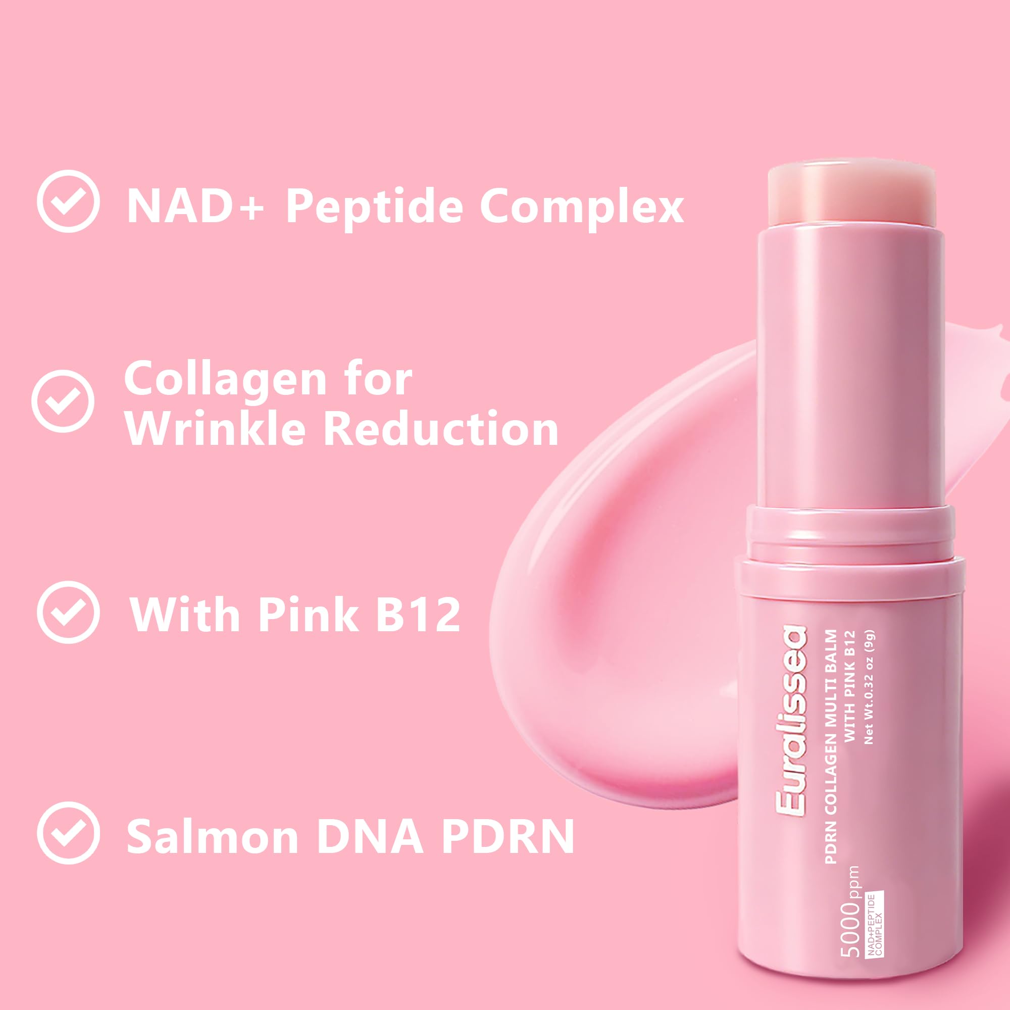 PDRN Collagen Multi Balm Stick &amp; Eye Patches Set, Pink B12 - Euralissea