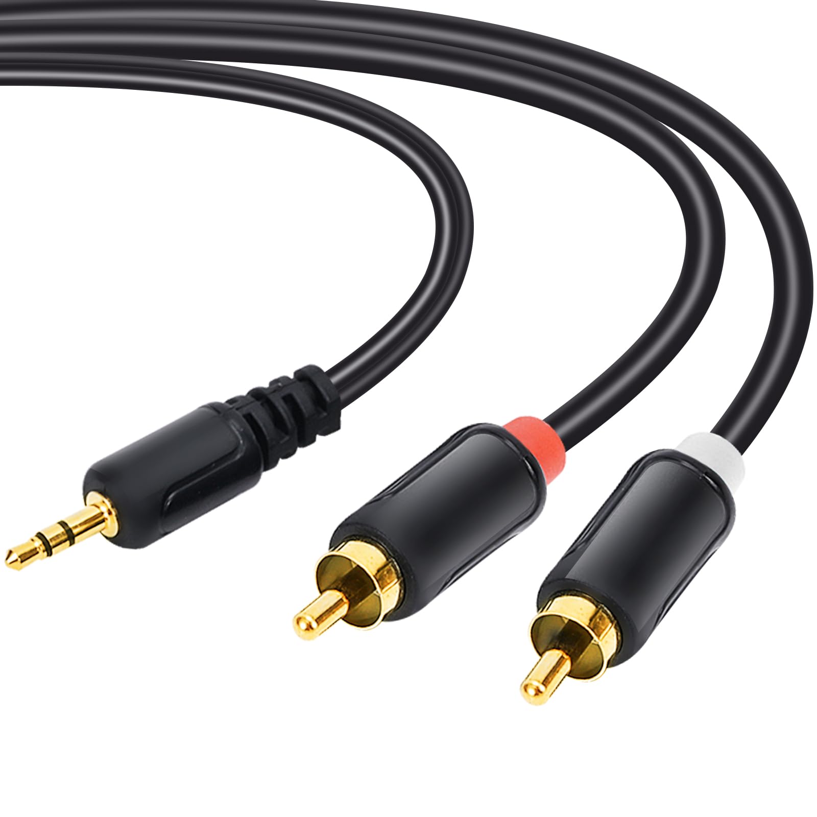 Zhaumim RCA Cables - 59IN/5FT Stereo Jack to 2RCA Plugs for Smart by Zhaumim - Angle View 2